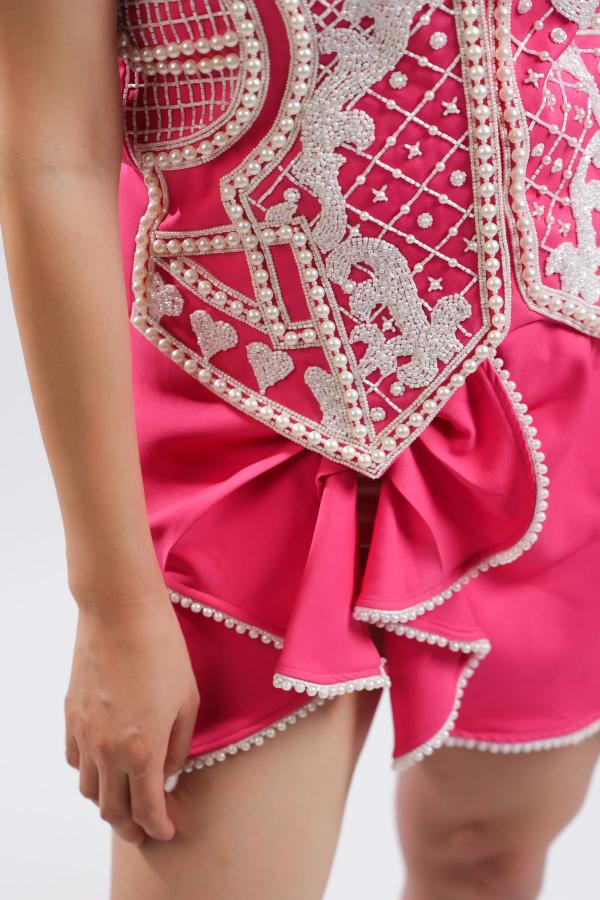 PINK WAIST COAT AND SKIRT