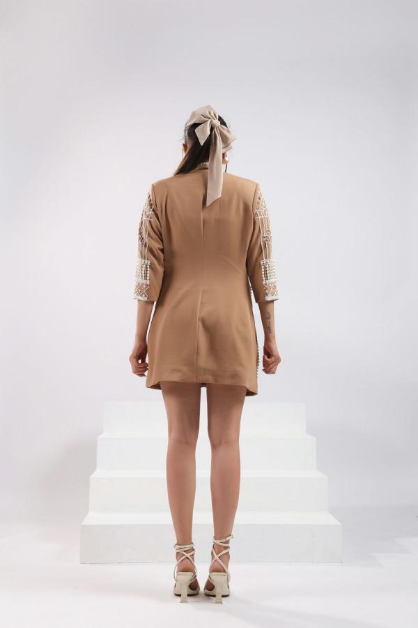 TAN BLAZER DRESS