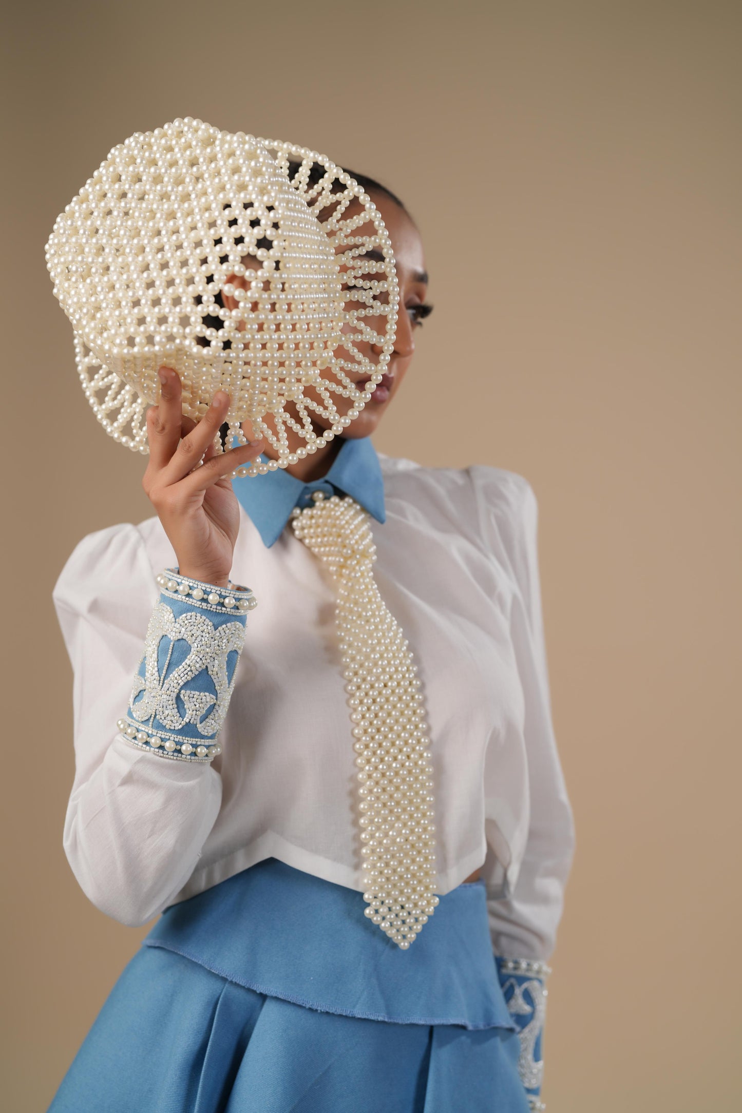 WHITE SHIRT WITH SKIRT AND CUFF