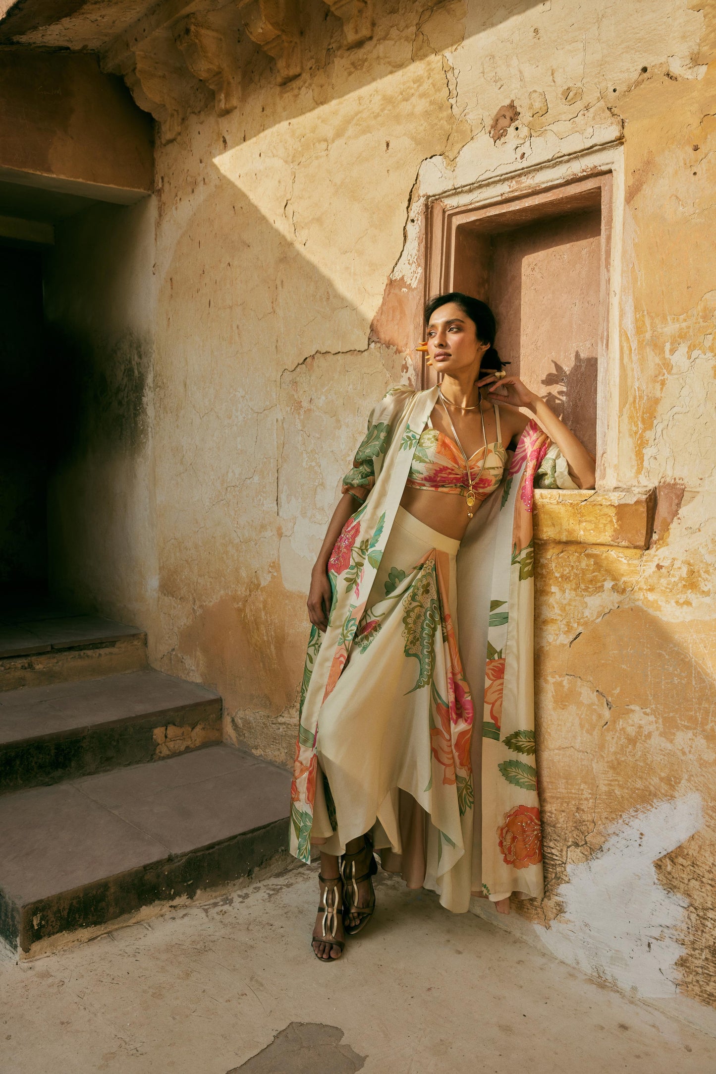IVORY & MULTICOLOUR JACKET SET
