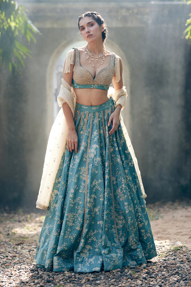 ICE BLUE LEHENGA SET