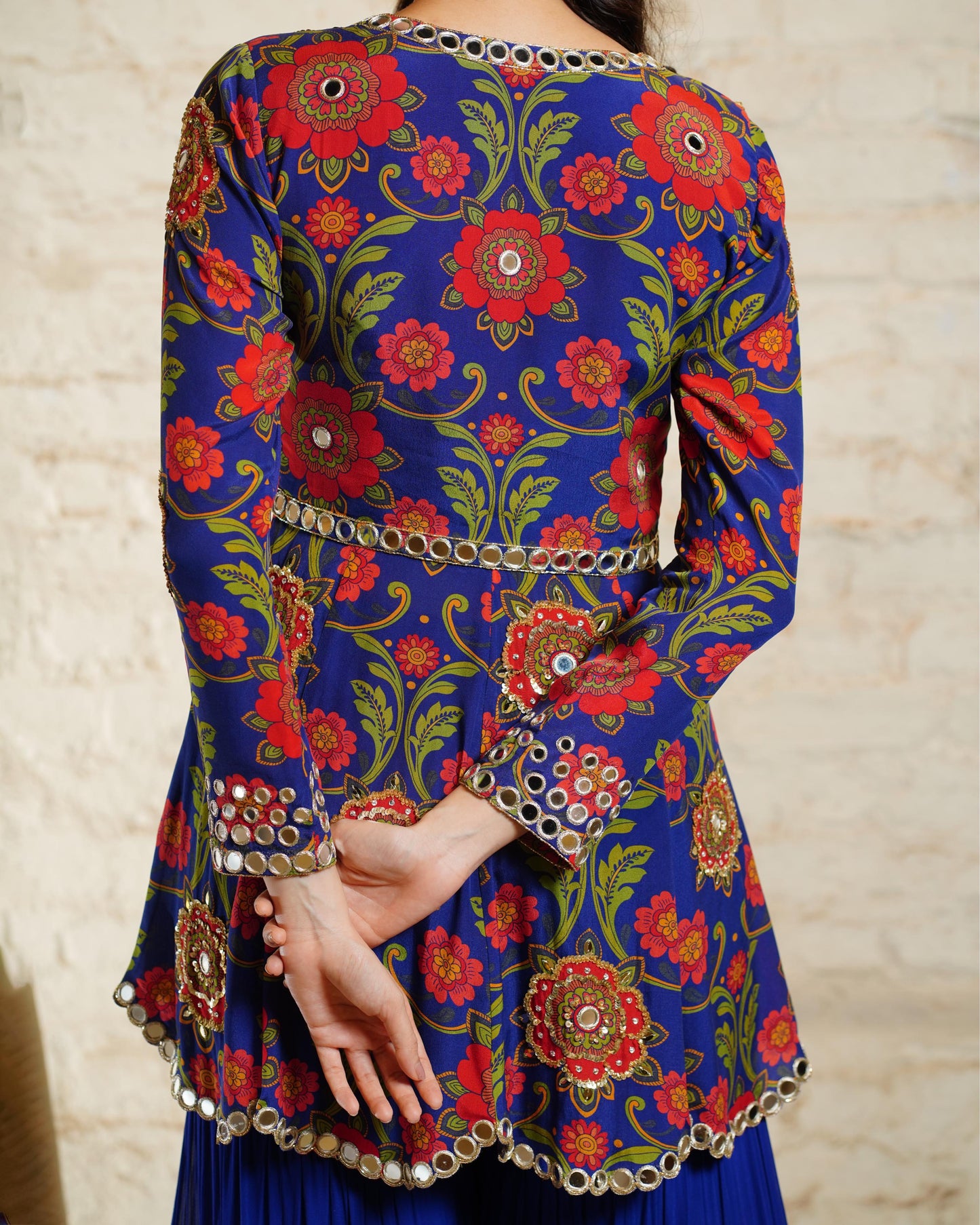 ROOH BLUE PEPLUM & SHARARA