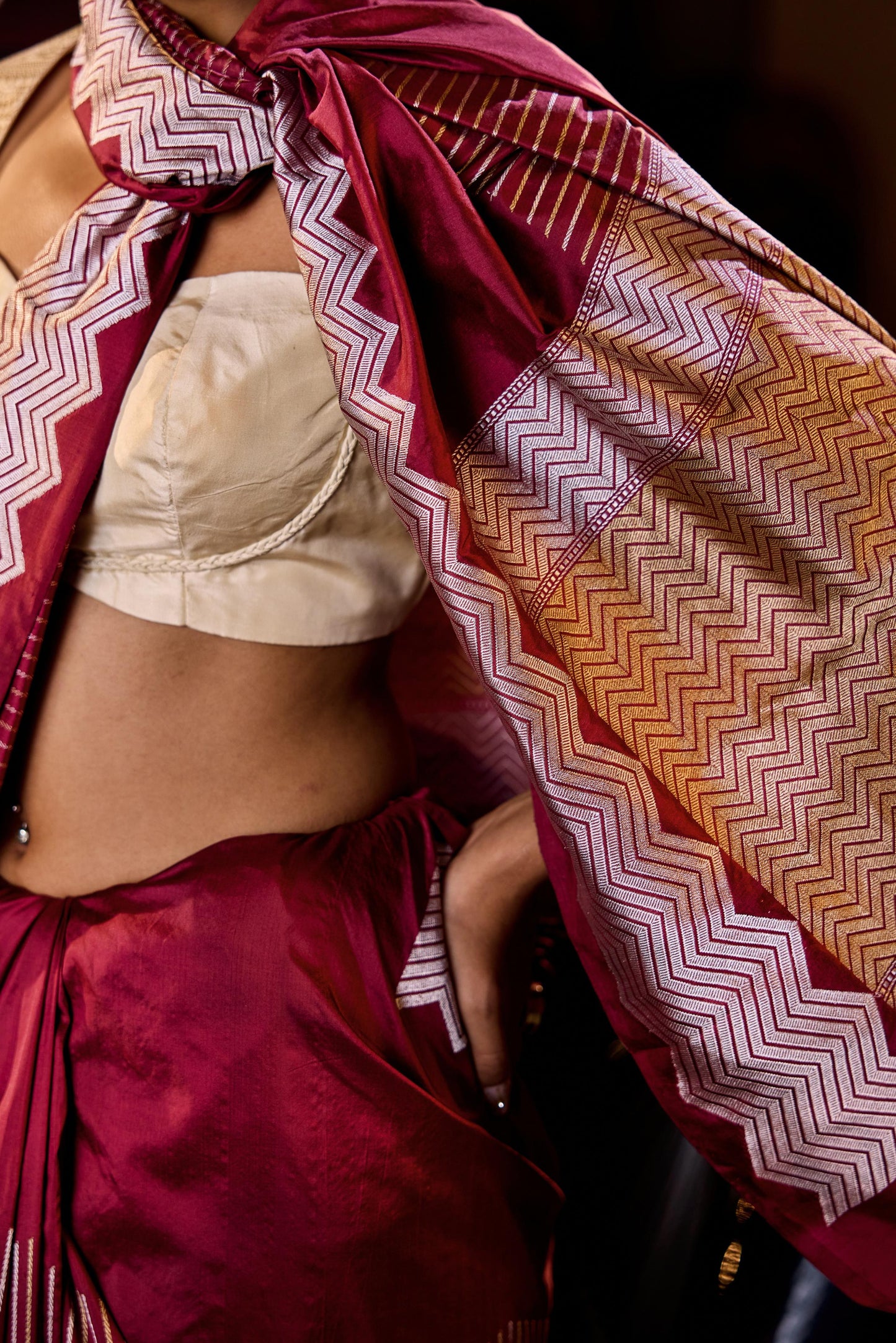 MAROON SILK SAREE