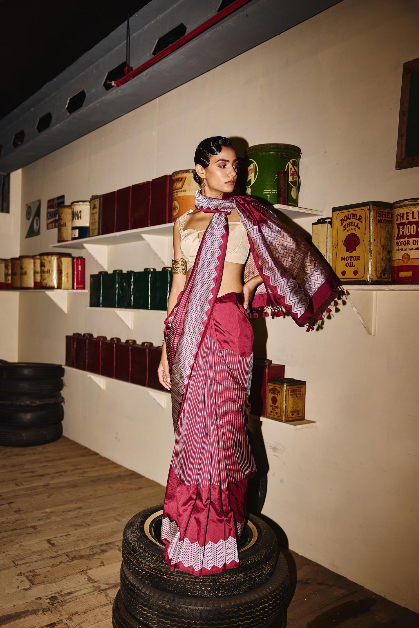 MAROON SILK SAREE