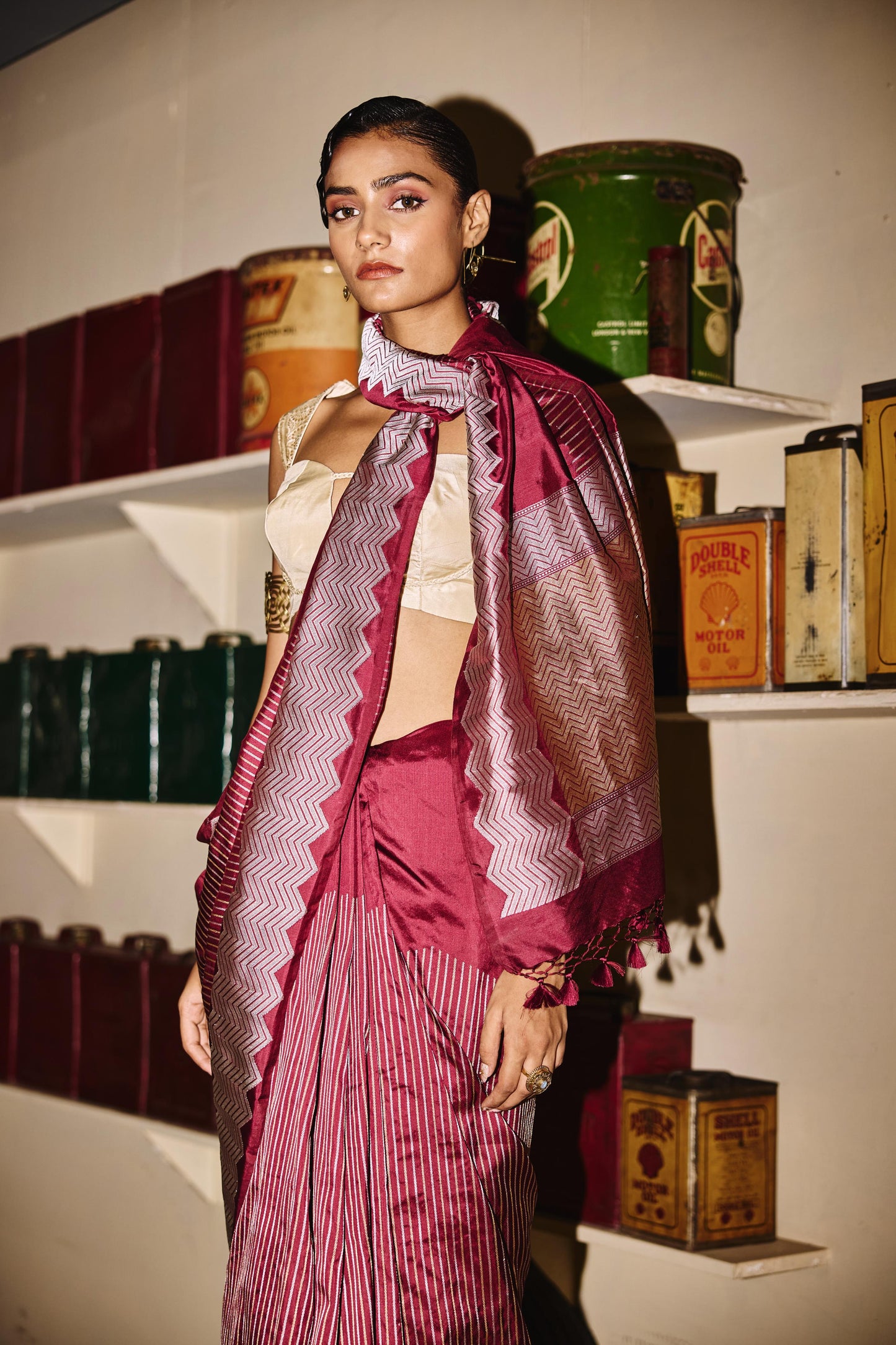 MAROON SILK SAREE