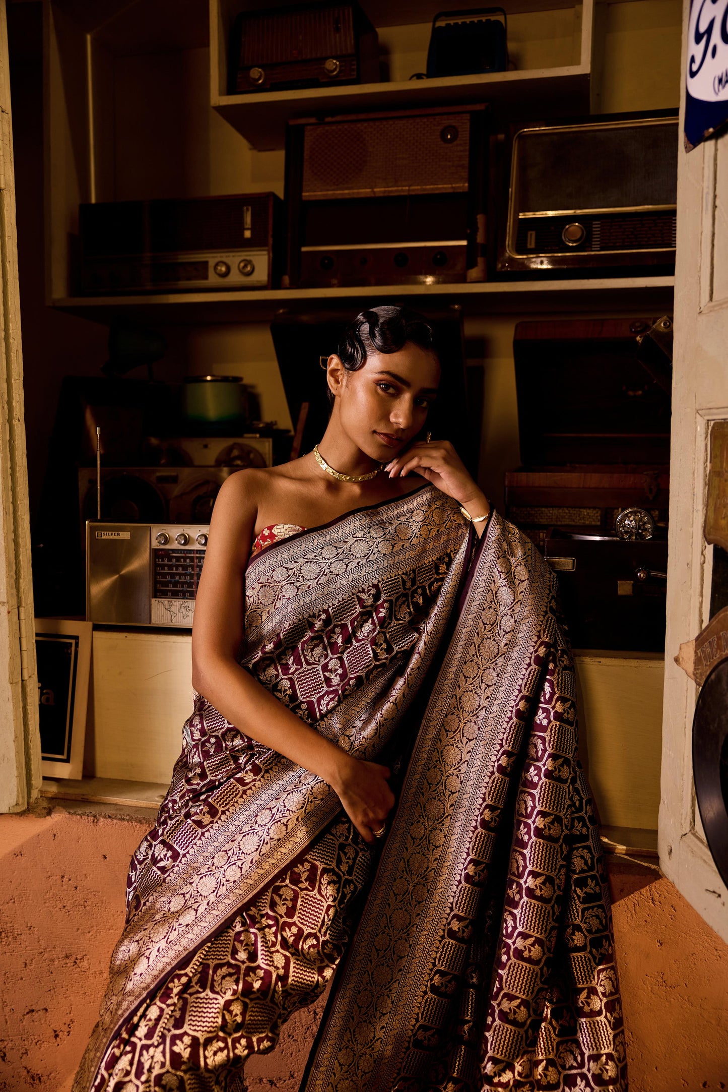 BROWN SILK SAREE