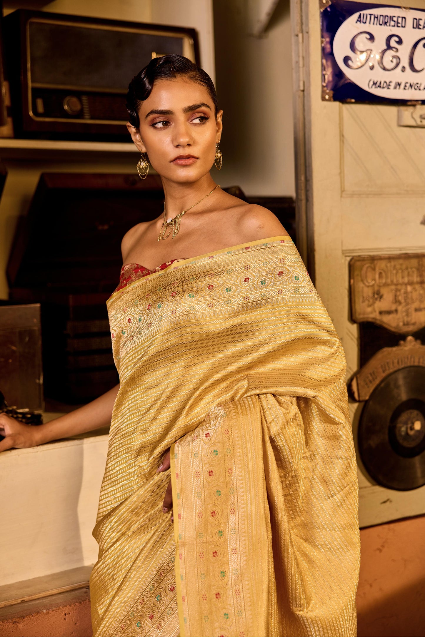 YELLOW SILK SAREE