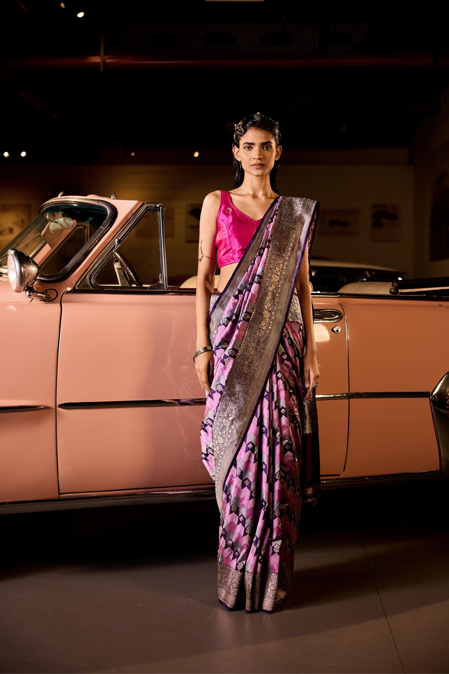 PURPLE & PINK SILK SAREE