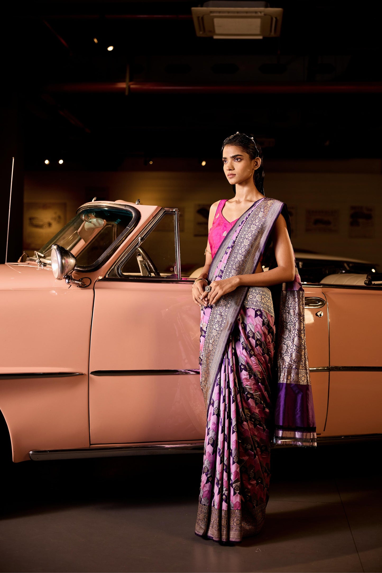 PURPLE & PINK SILK SAREE