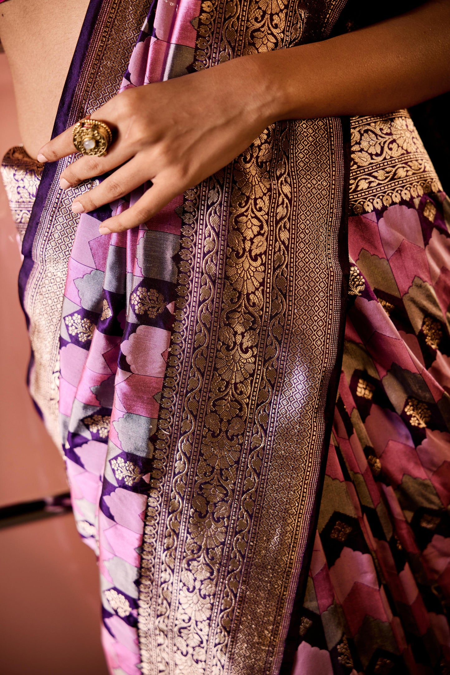 PURPLE & PINK SILK SAREE
