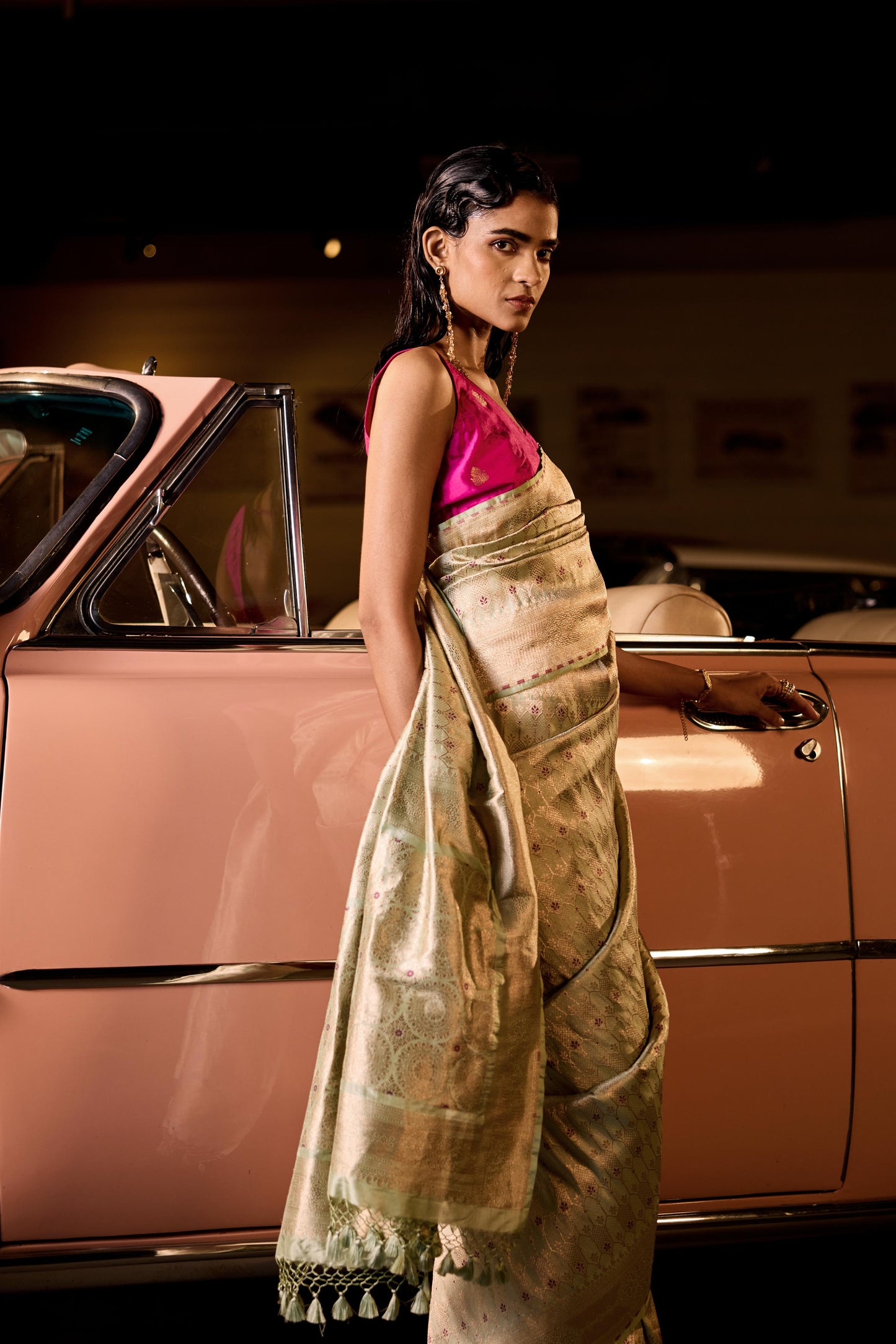 POWDER BLUE SILK SAREE