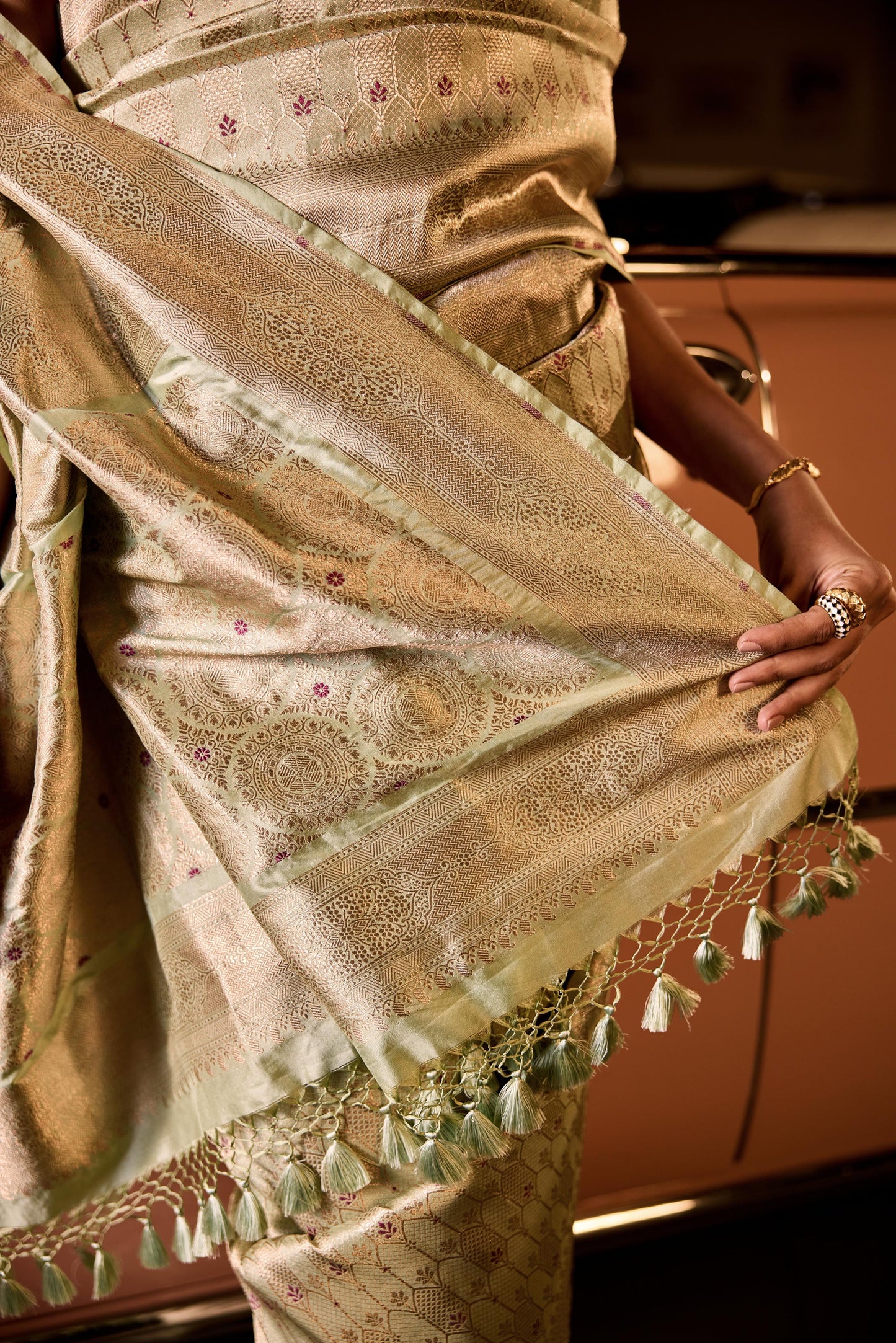 POWDER BLUE SILK SAREE