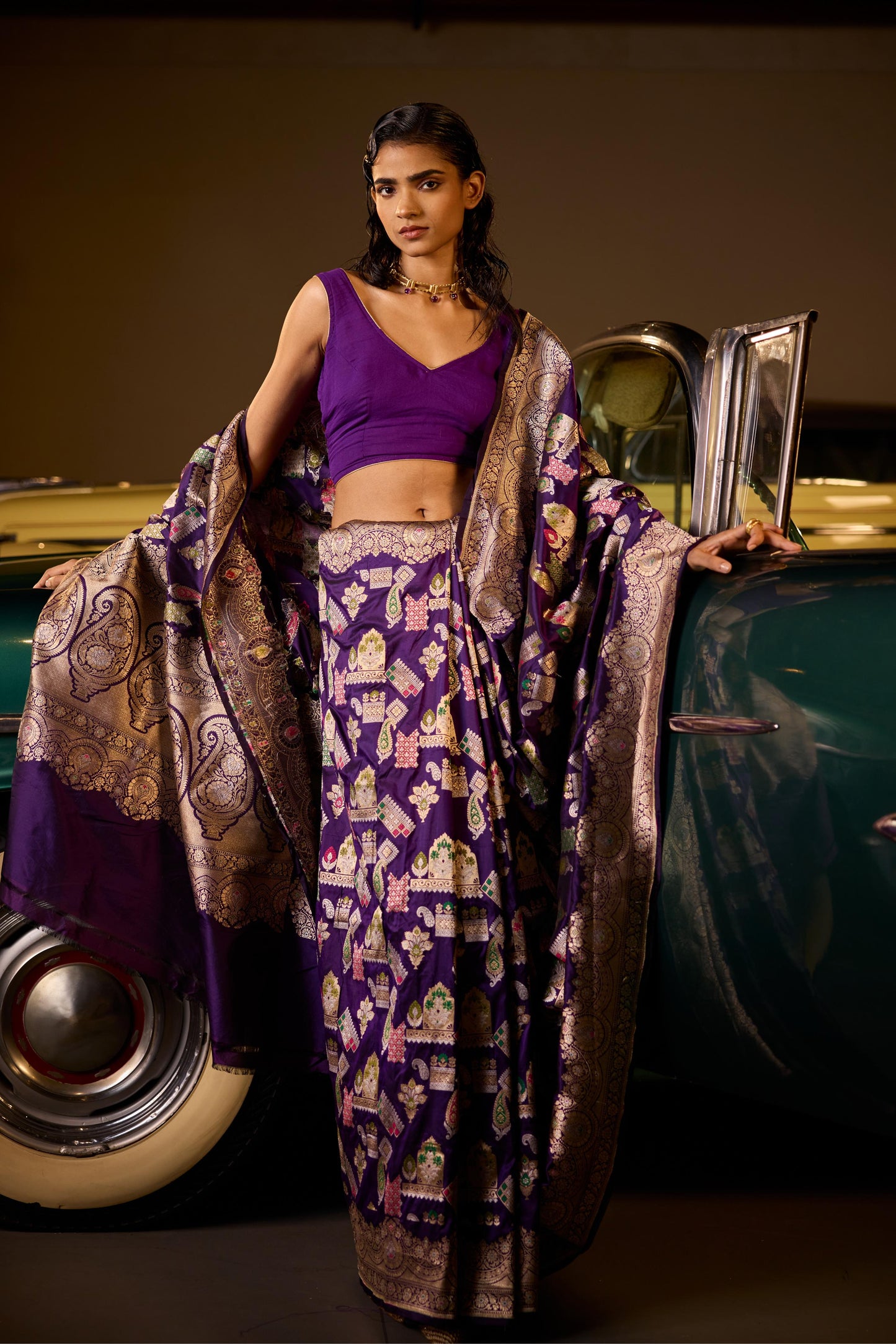 PURPLE SILK SAREE