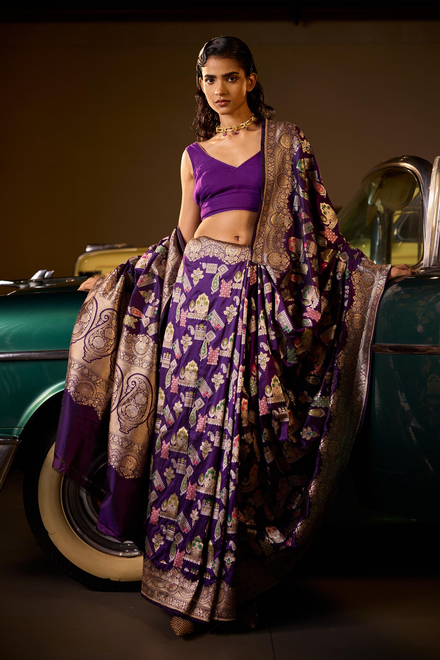 PURPLE SILK SAREE
