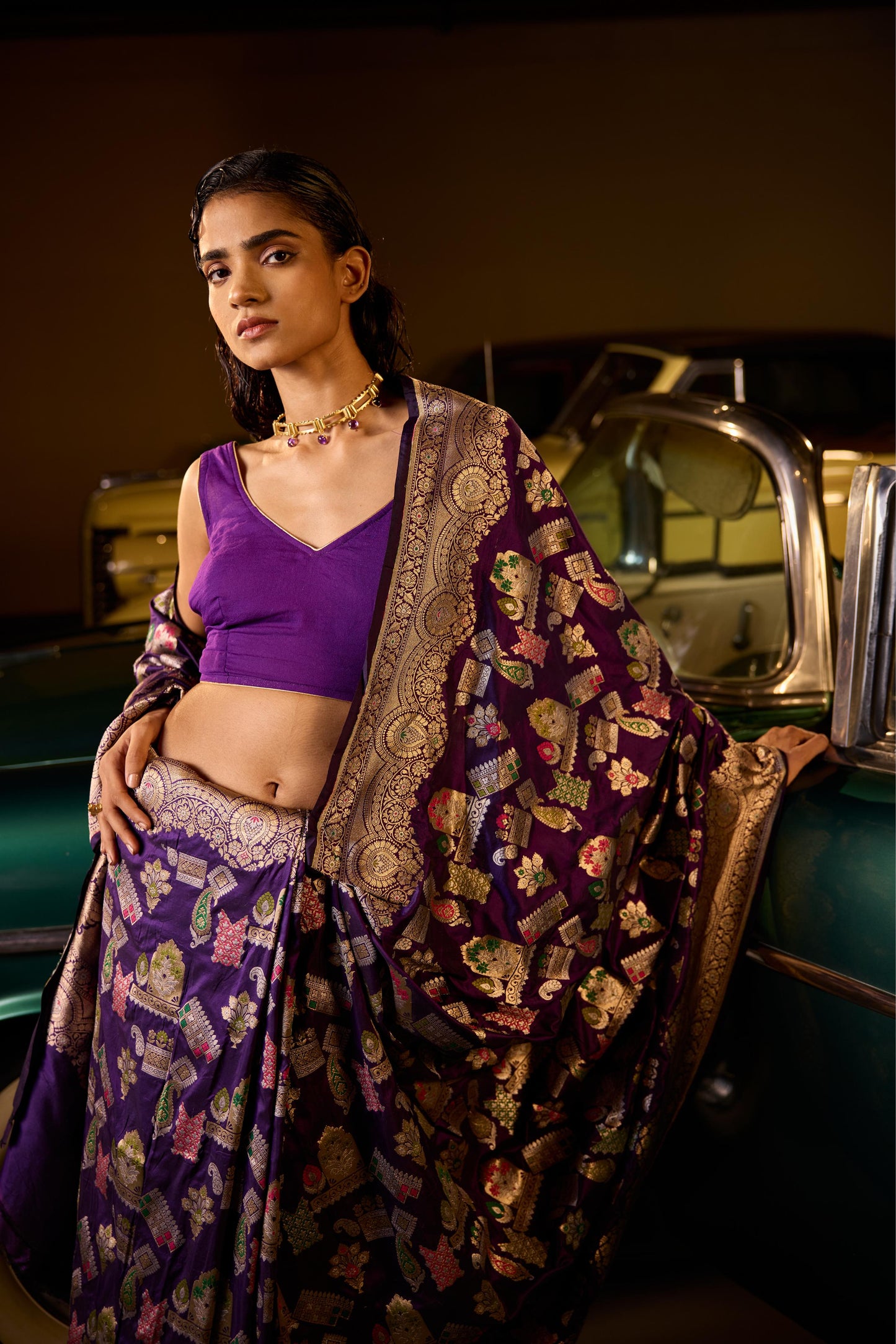 PURPLE SILK SAREE