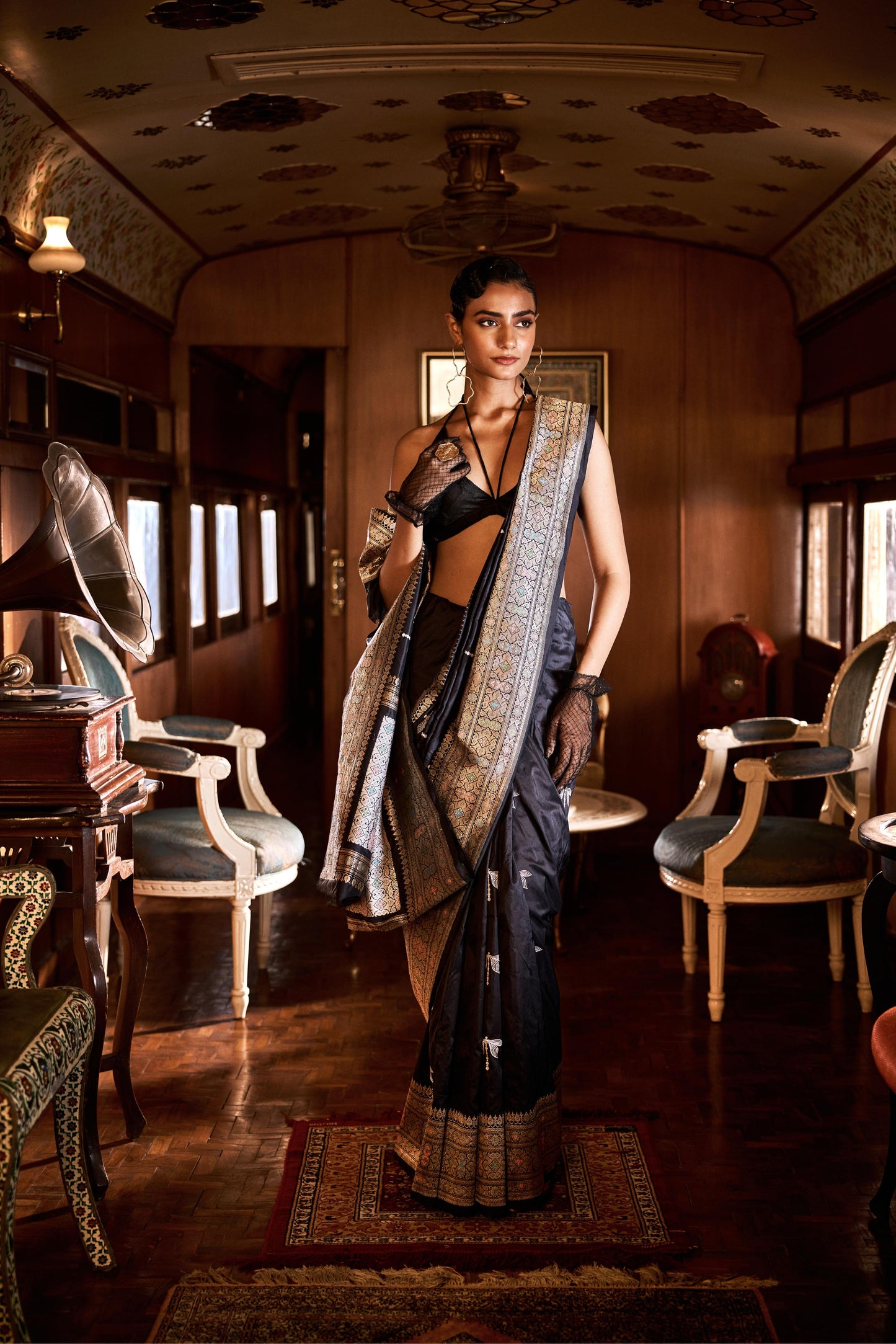 BLACK SILK SAREE