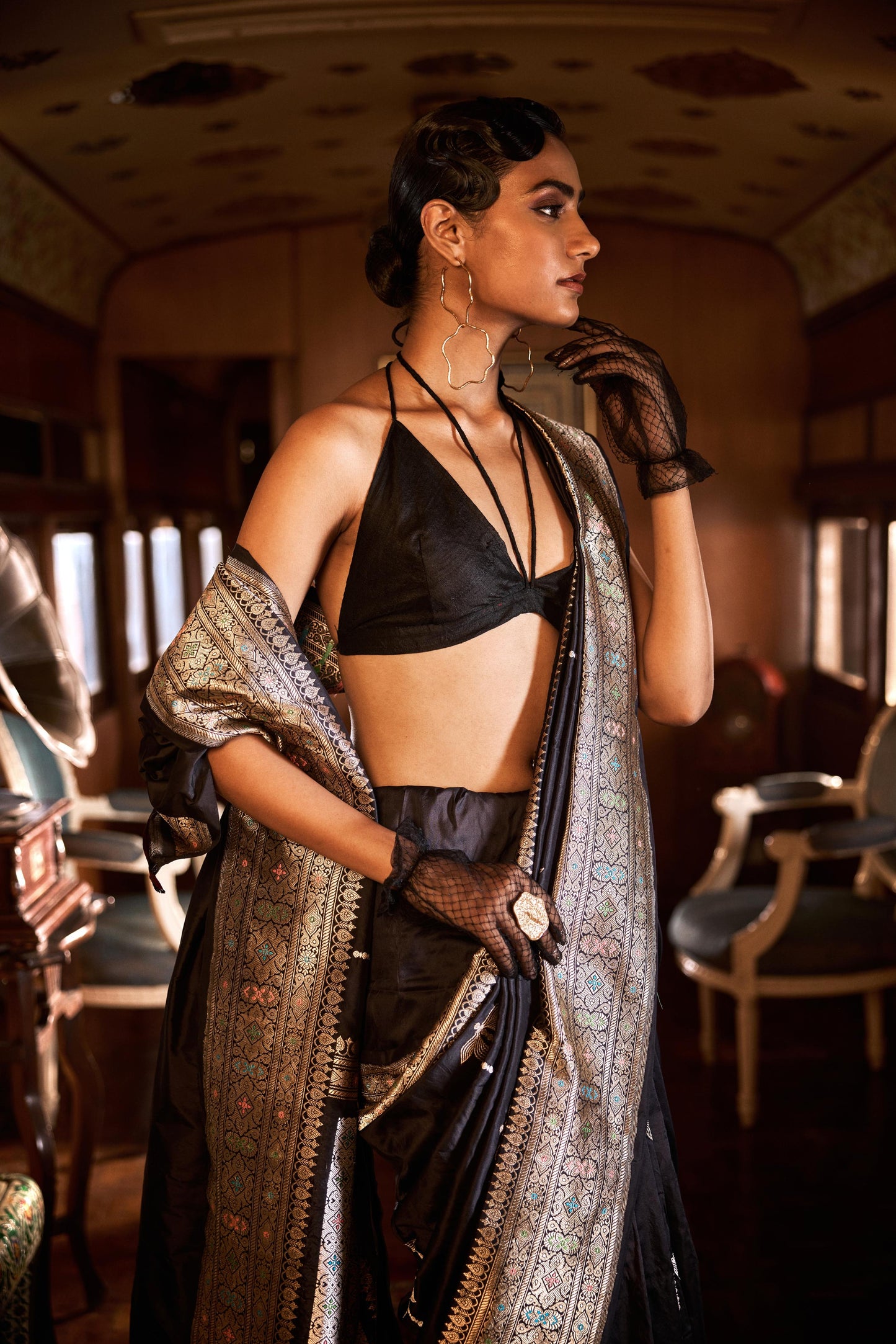 BLACK SILK SAREE