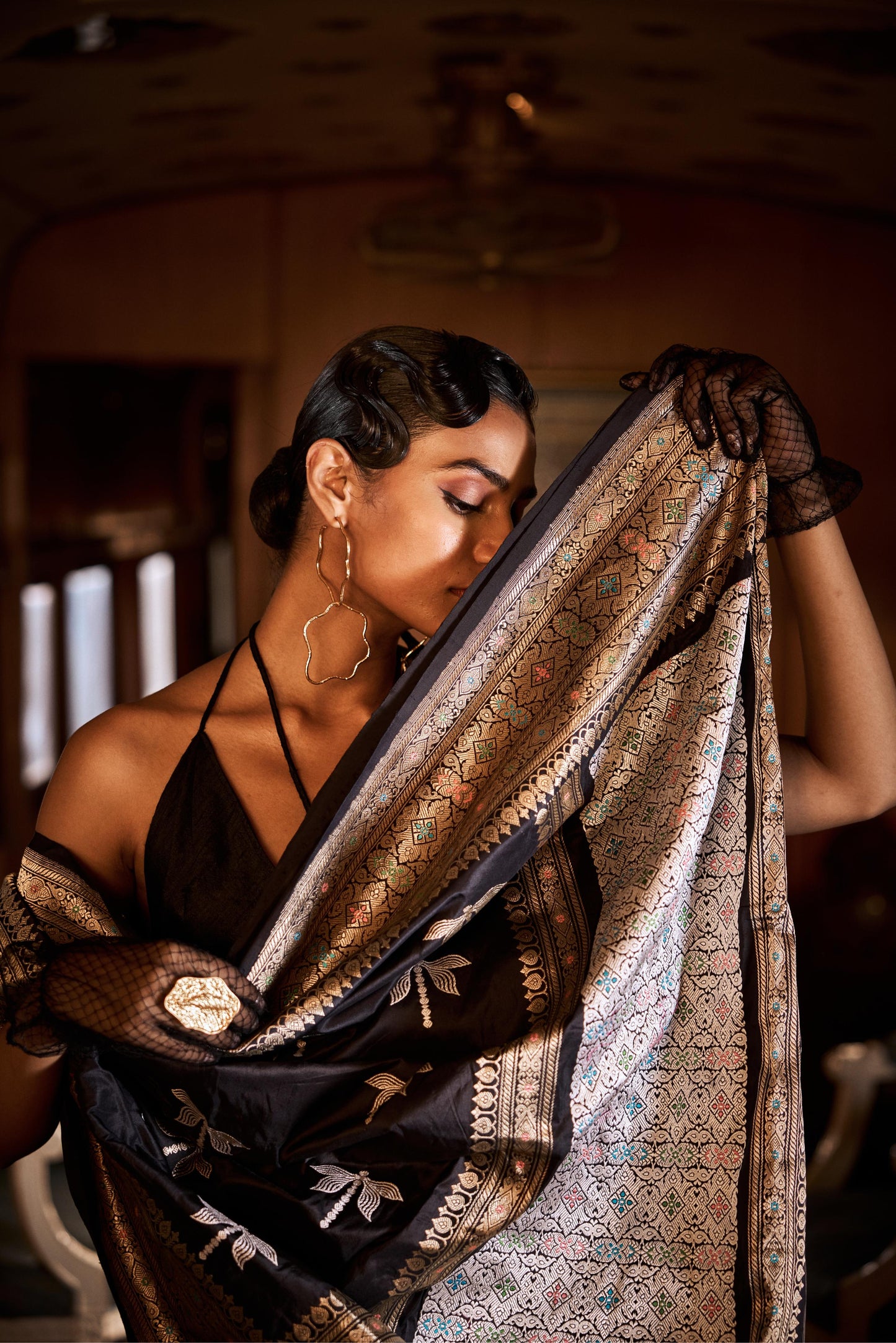 BLACK SILK SAREE
