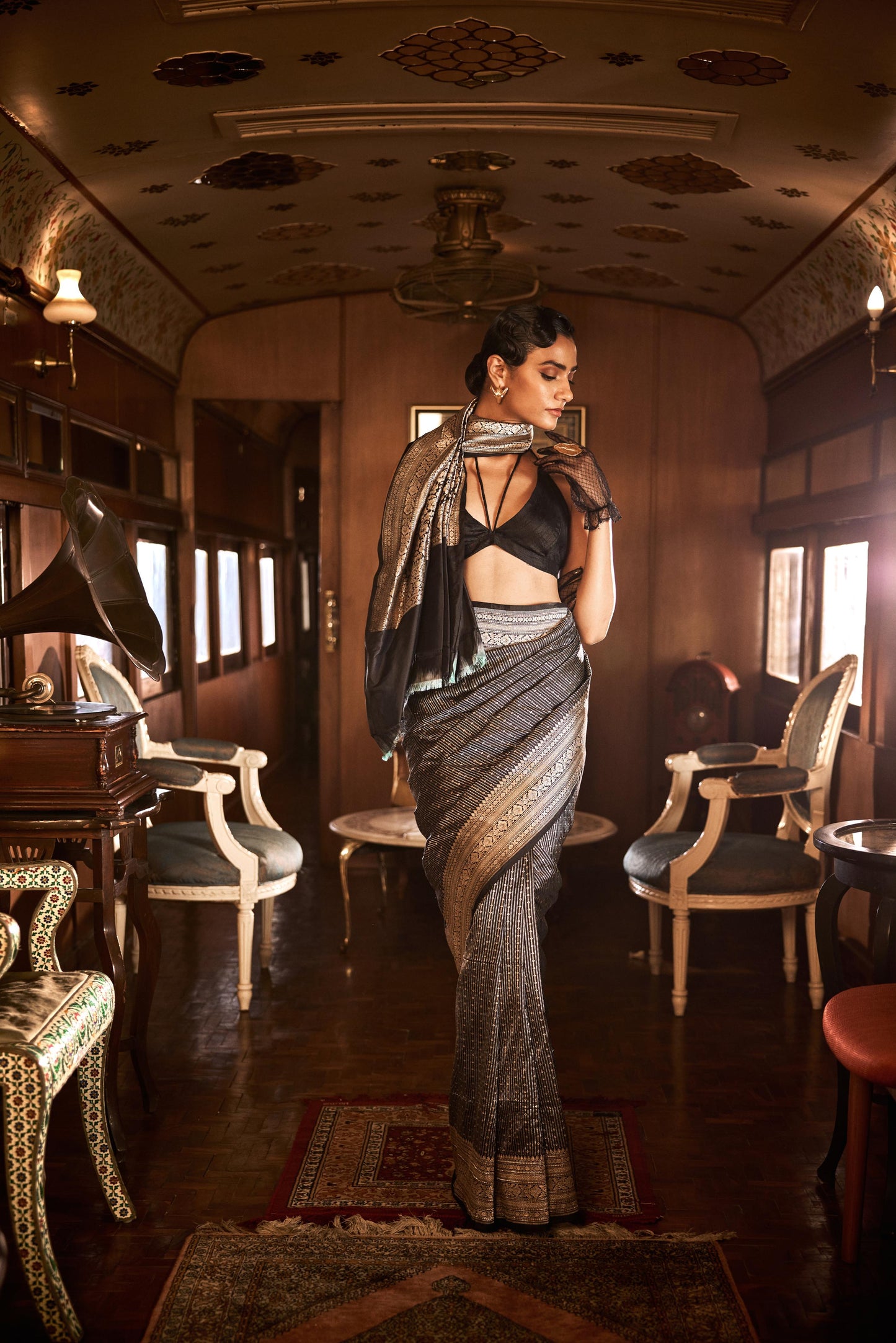 BLACK SILK SAREE