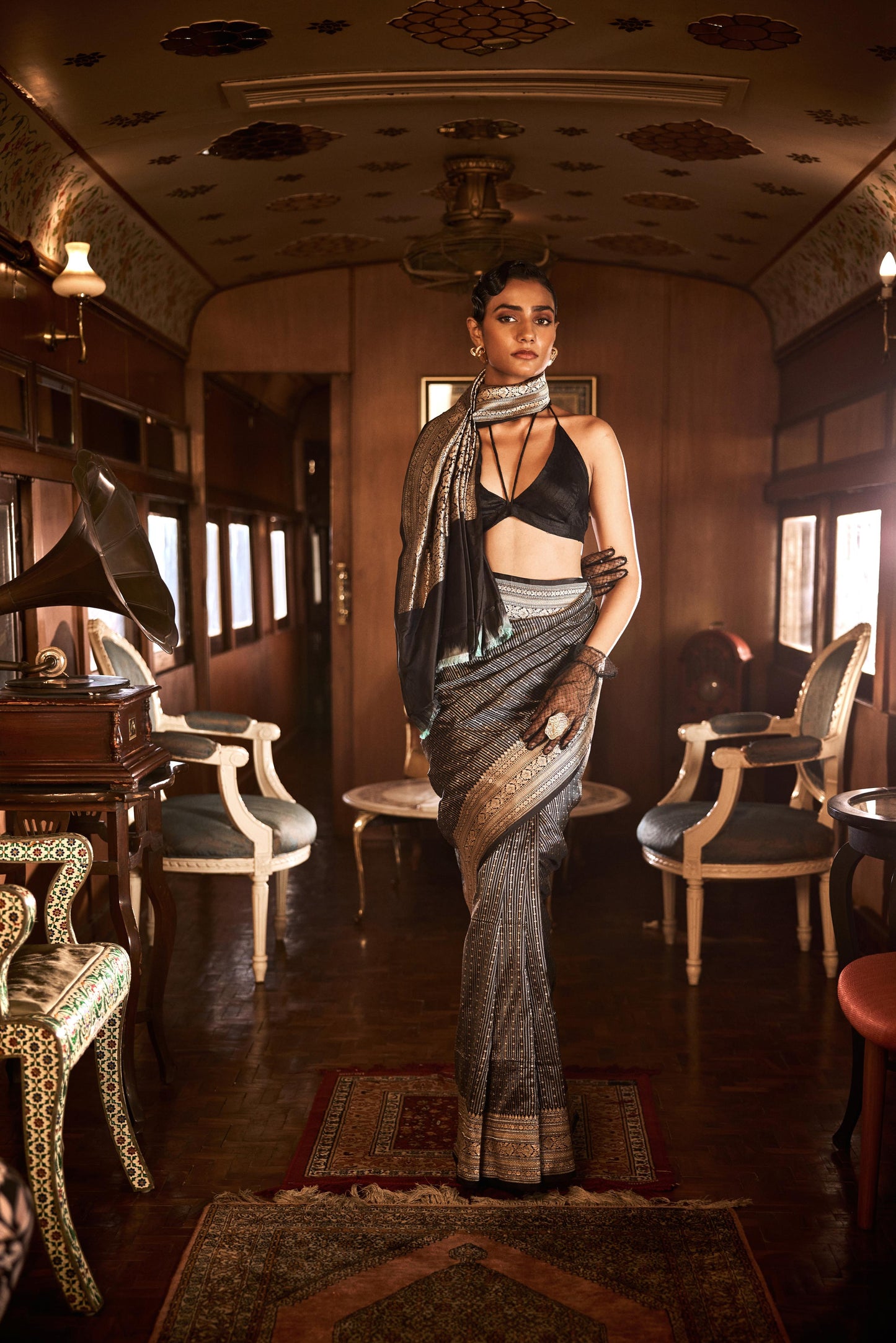 BLACK SILK SAREE