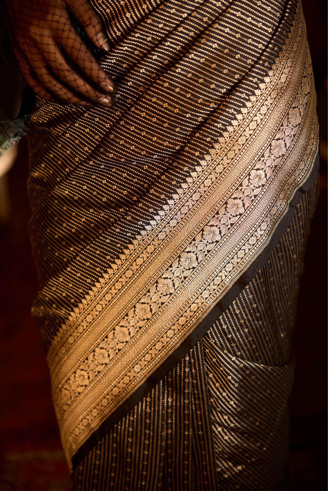 BLACK SILK SAREE