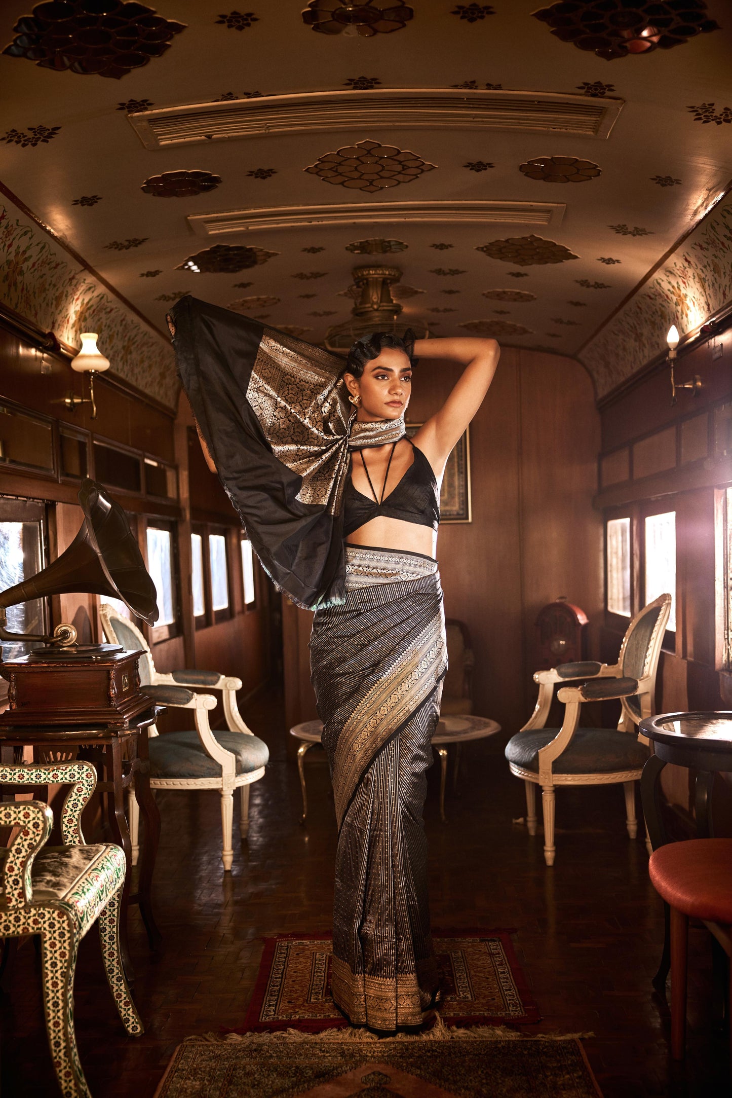 BLACK SILK SAREE