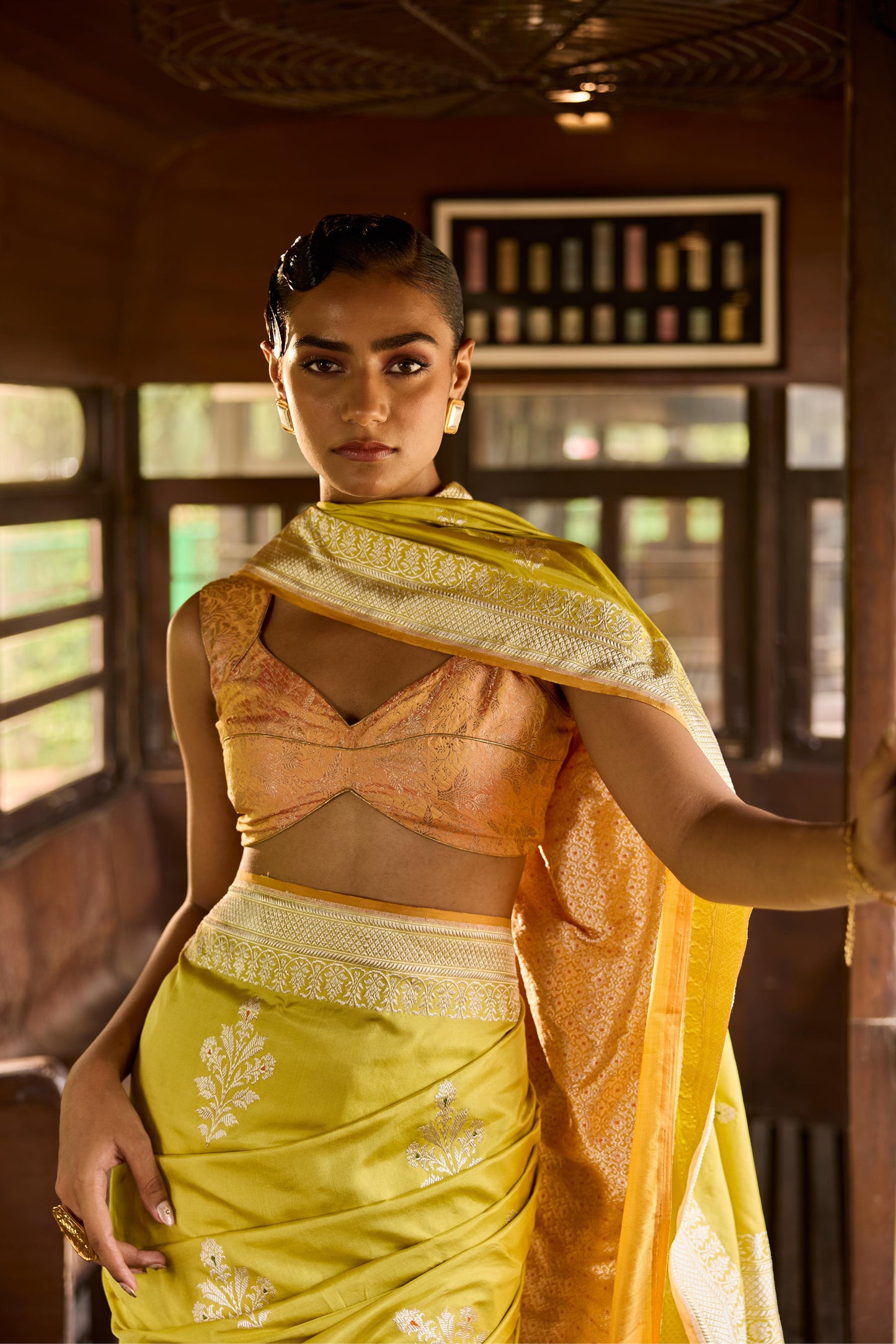 LIME GREEN SILK SAREE