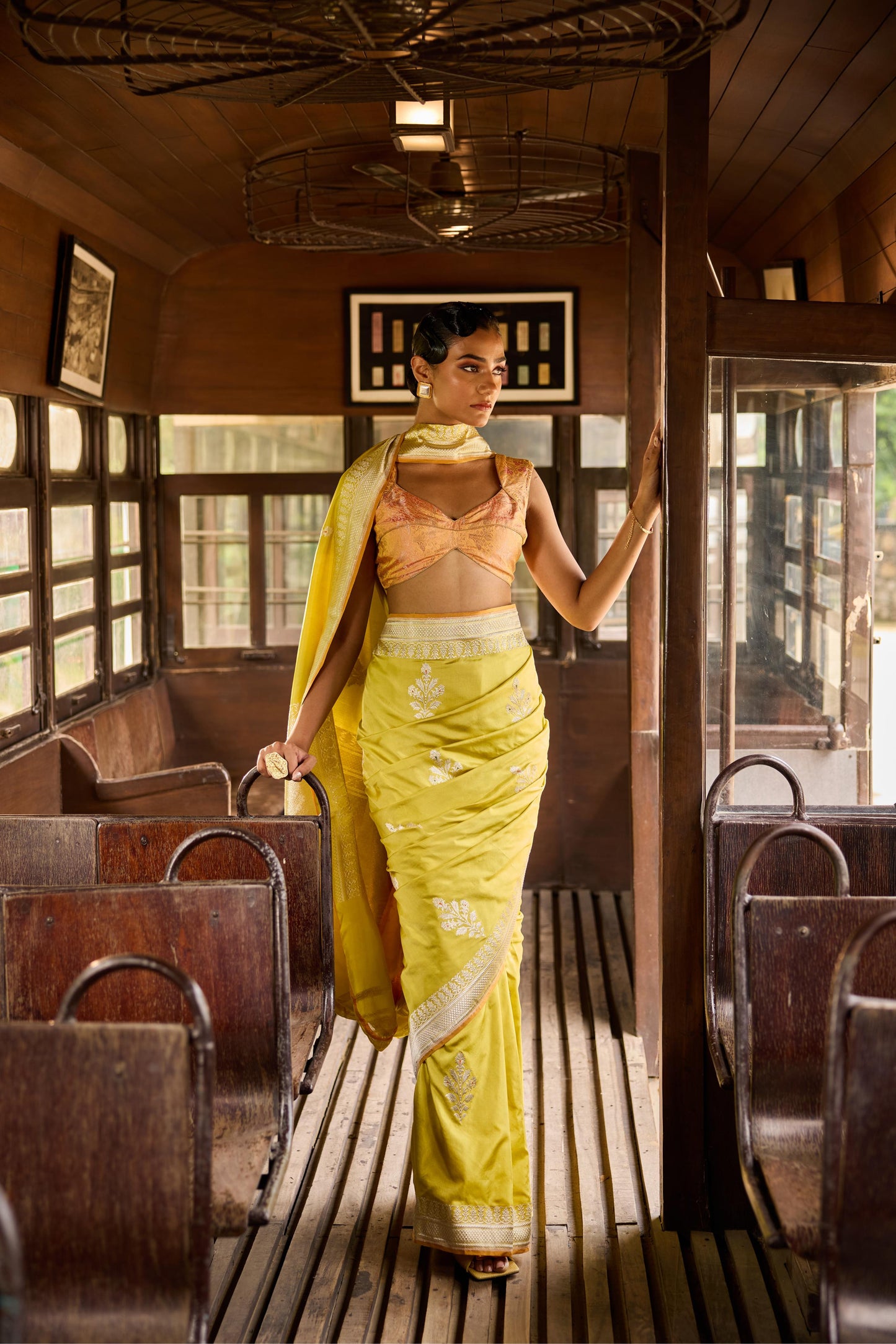 LIME GREEN SILK SAREE