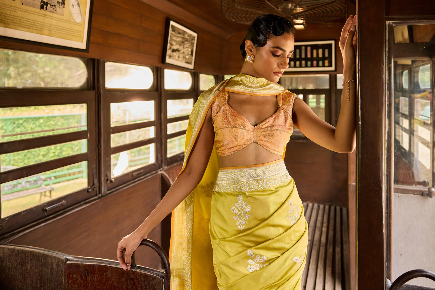 LIME GREEN SILK SAREE
