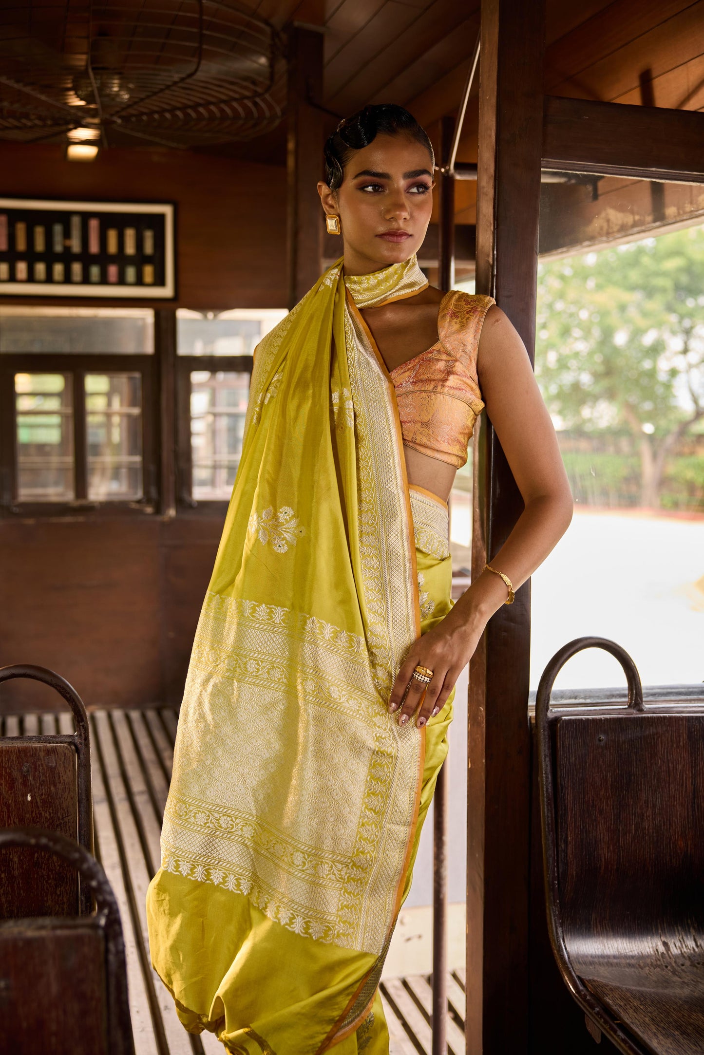 LIME GREEN SILK SAREE