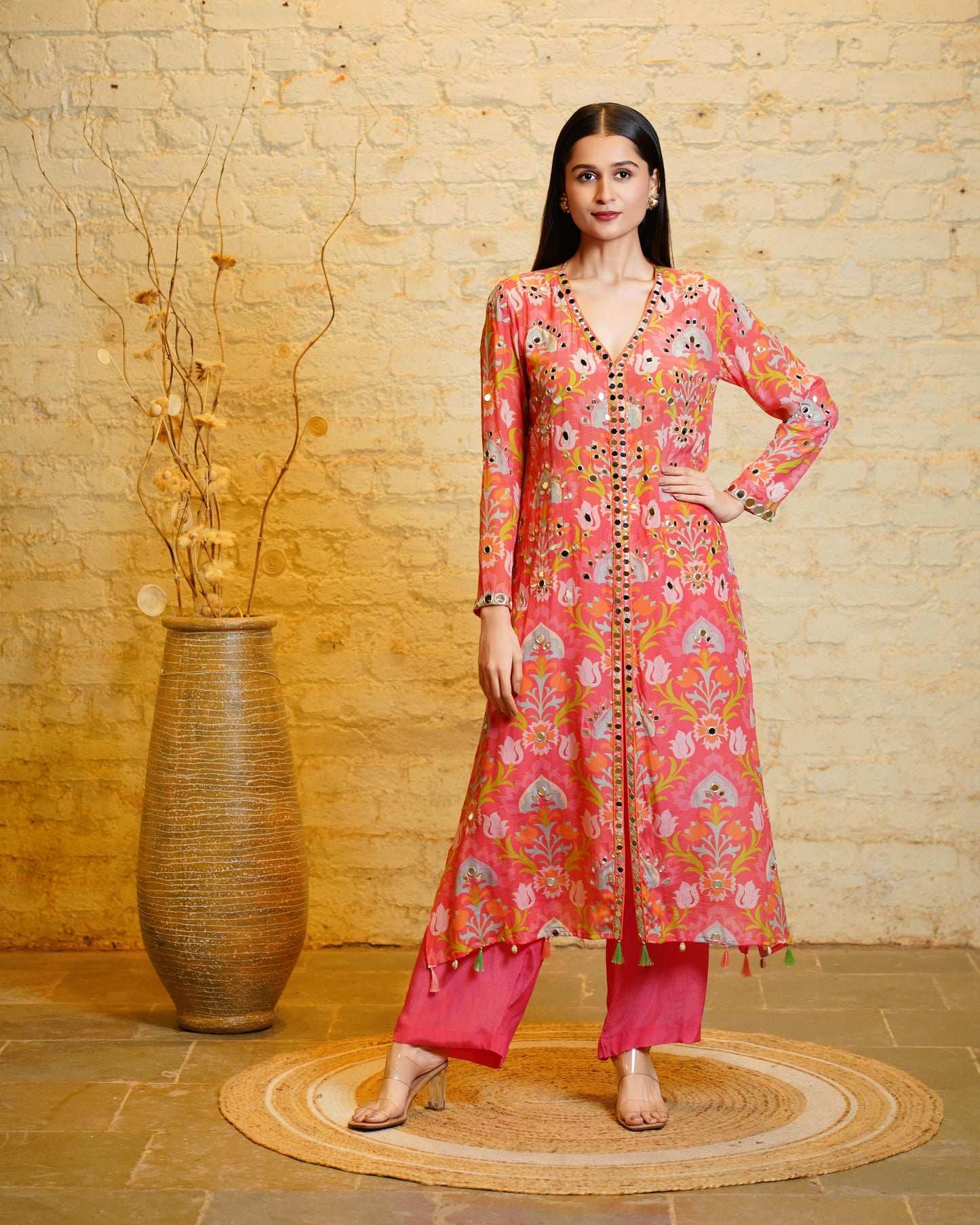 SAMARA LOTUS CORAL KURTA & PANT