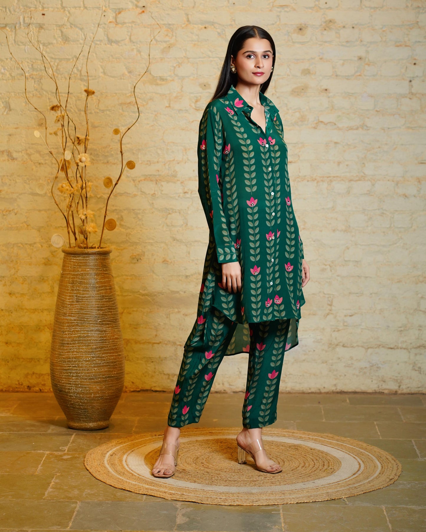 SANIA BIG LEAVES GREEN CO-ORD SET