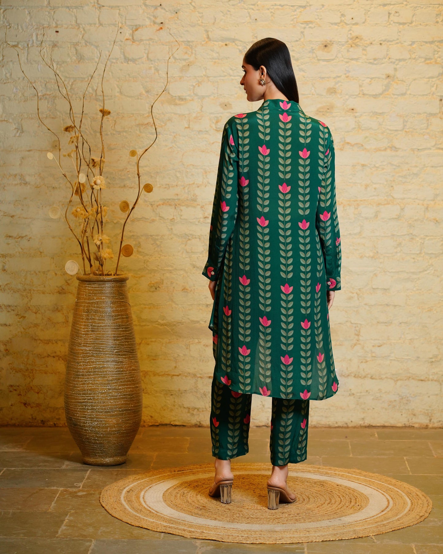 SANIA BIG LEAVES GREEN CO-ORD SET