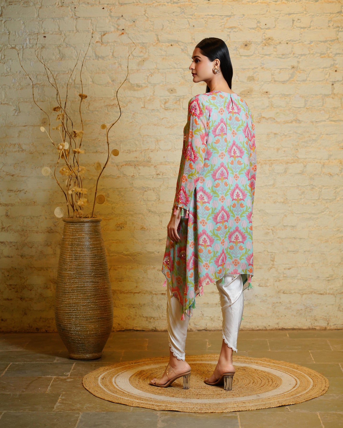SEHER LOTUS AQUA TUNIC & DHOTI