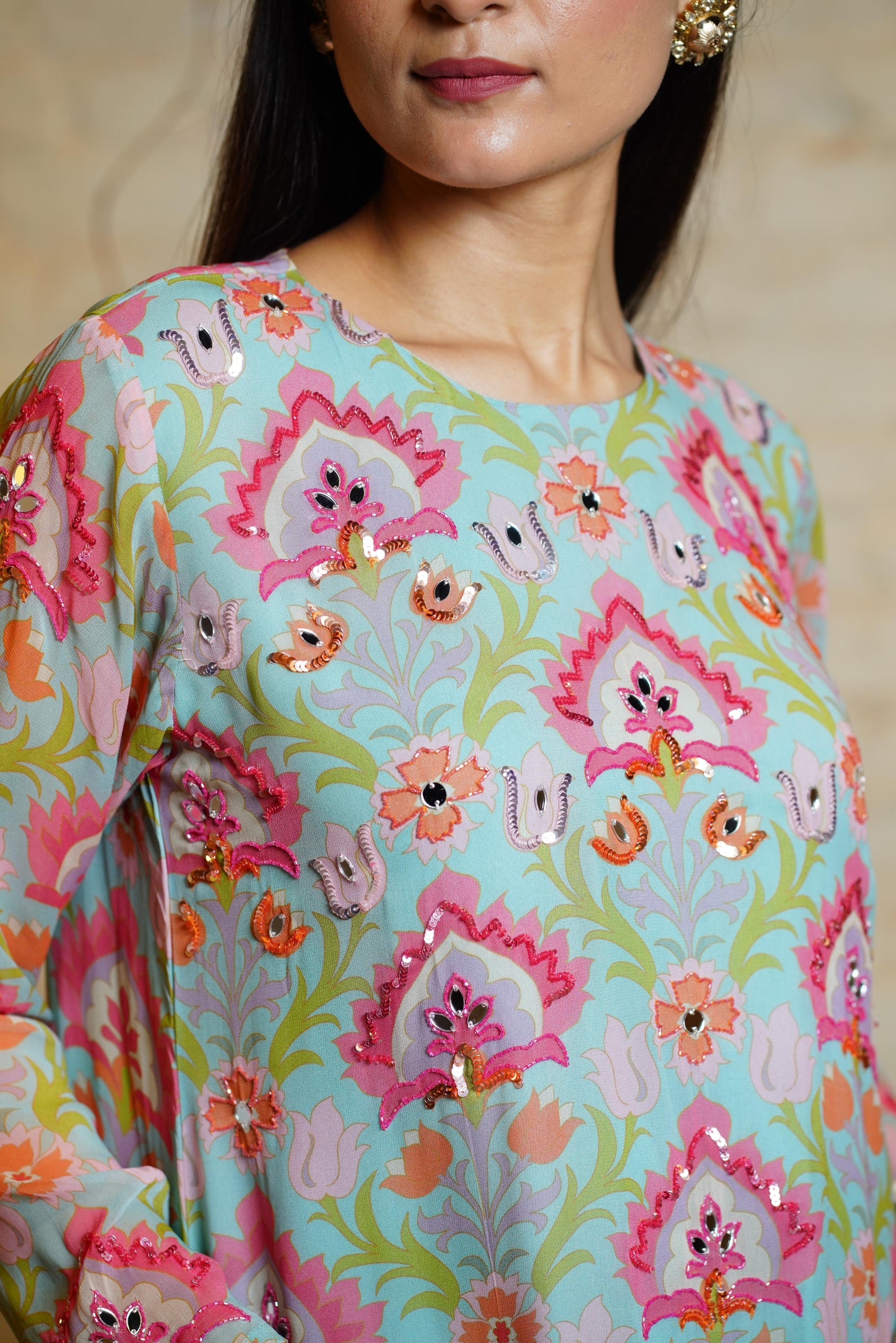 SEHER LOTUS AQUA TUNIC & DHOTI