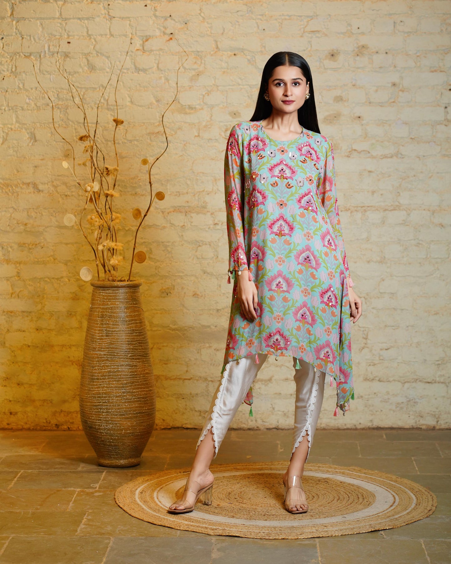 SEHER LOTUS AQUA TUNIC & DHOTI