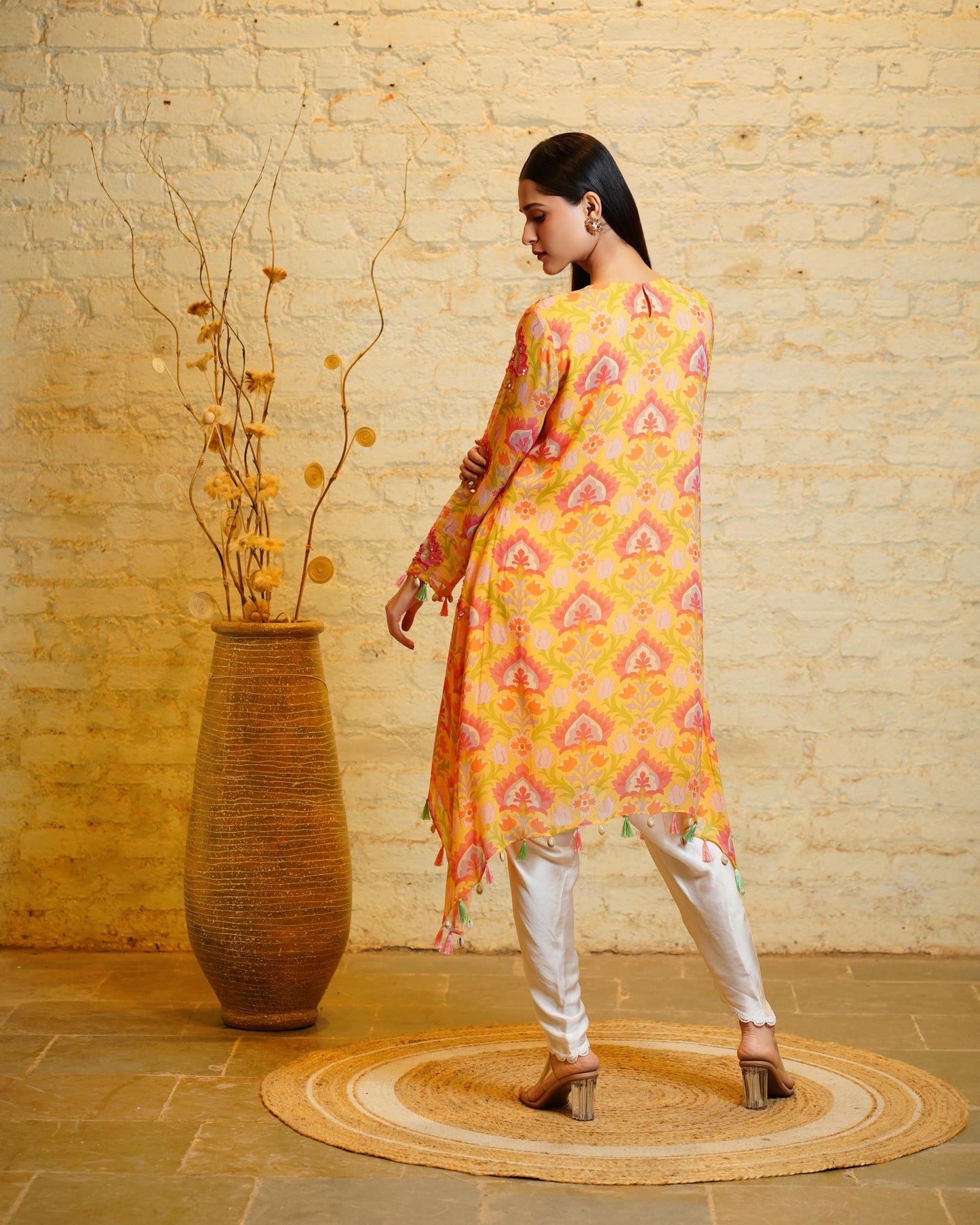 SEHER LOTUS YELLOW TUNIC & DHOTI