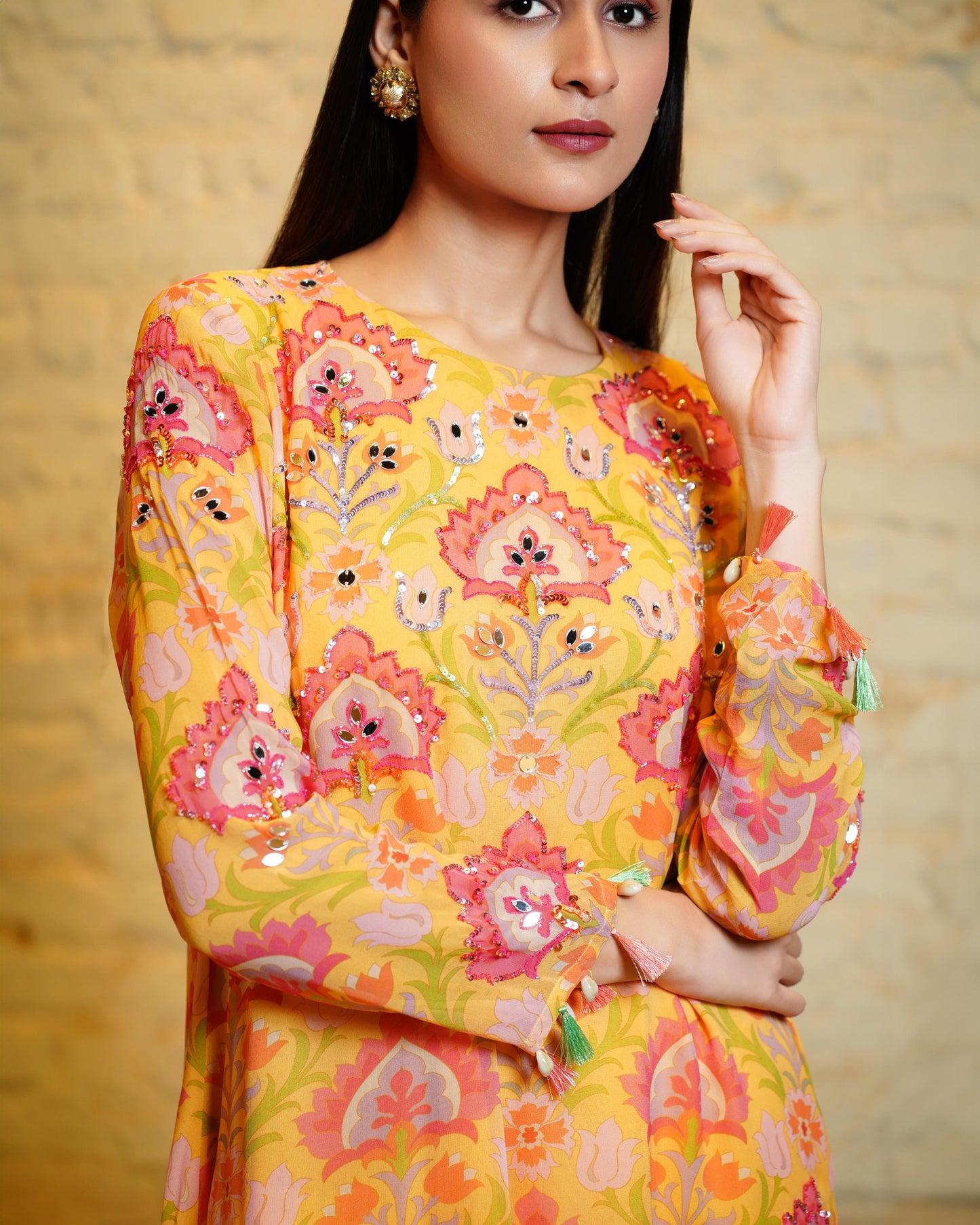 SEHER LOTUS YELLOW TUNIC & DHOTI