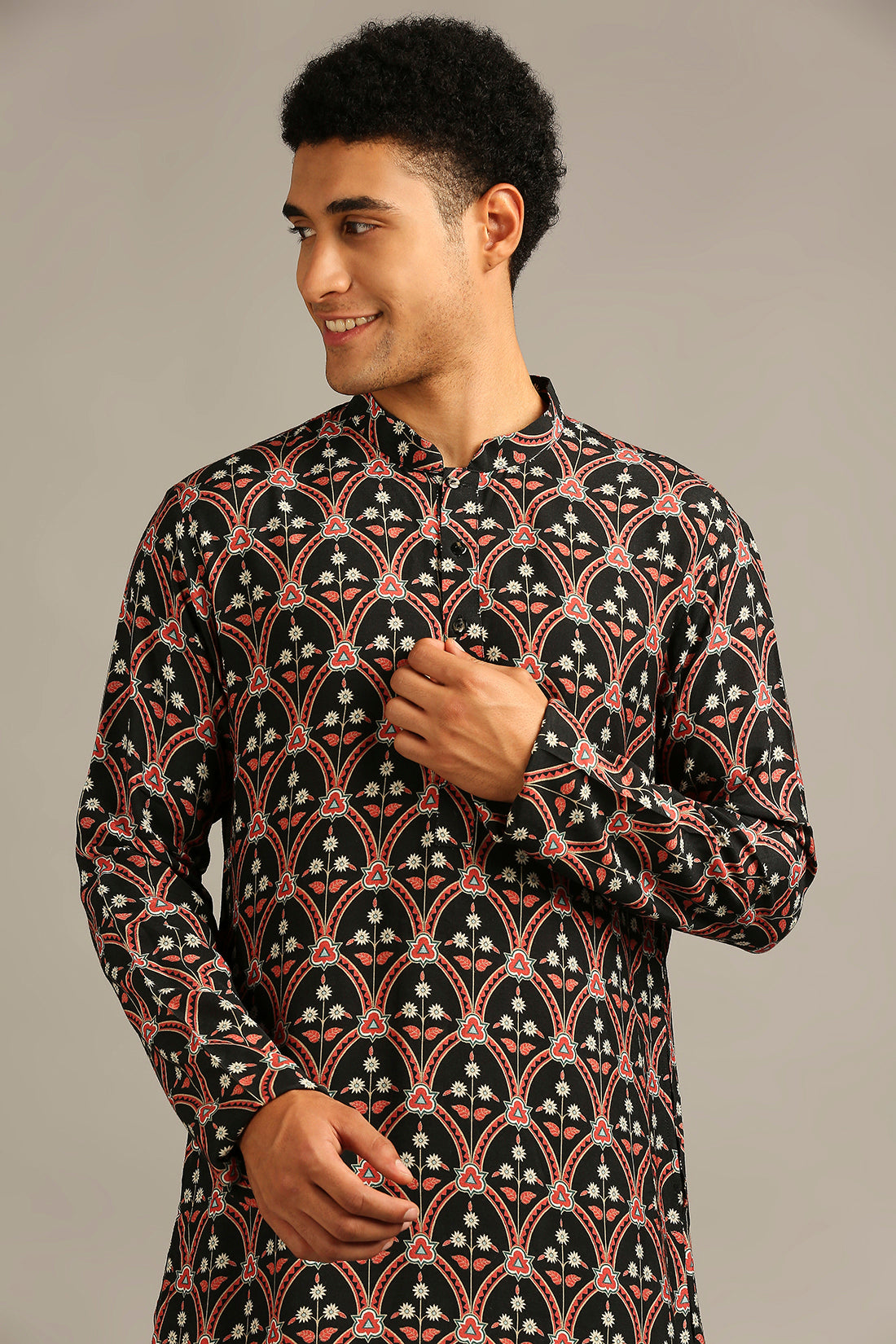 ETHNIC FOLKLORE PRINTED KURTA SET