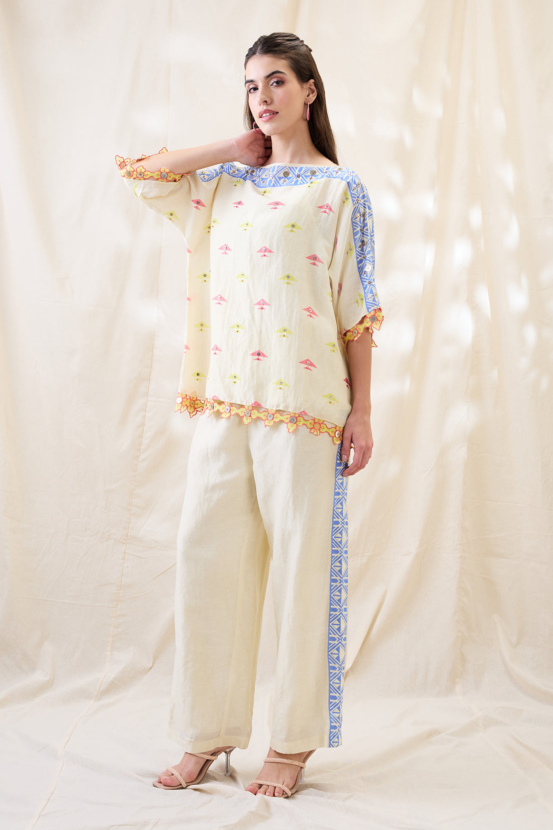 KITCHRA APPLIQUED KIMONO CO-ORD SET