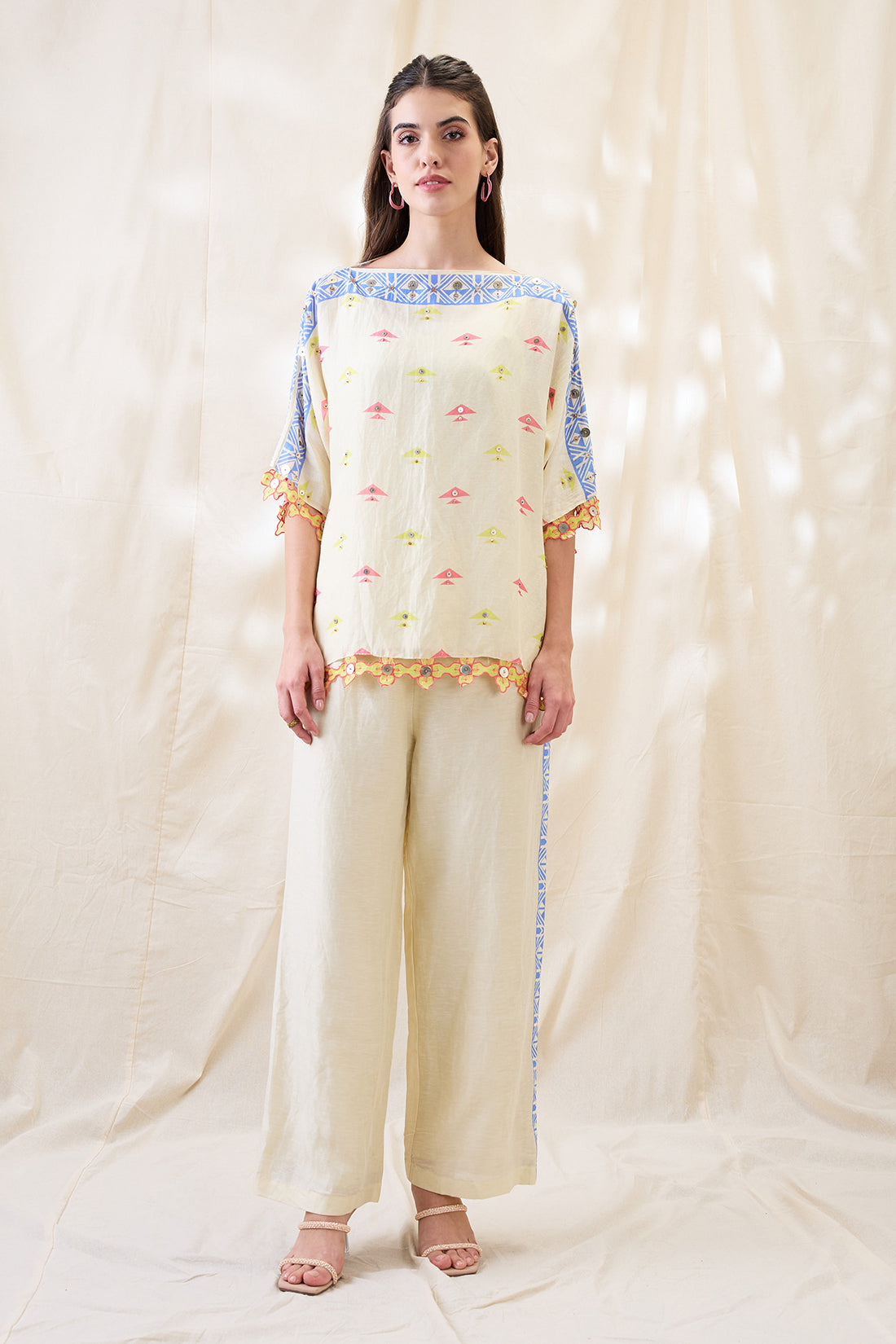KITCHRA APPLIQUED KIMONO CO-ORD SET