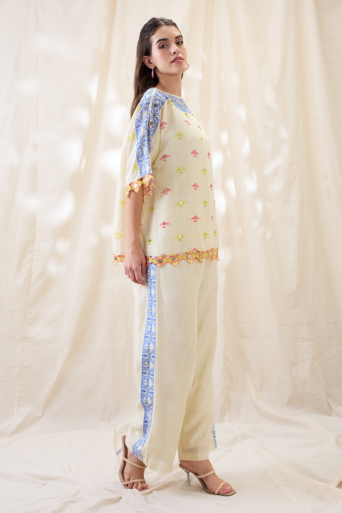 KITCHRA APPLIQUED KIMONO CO-ORD SET