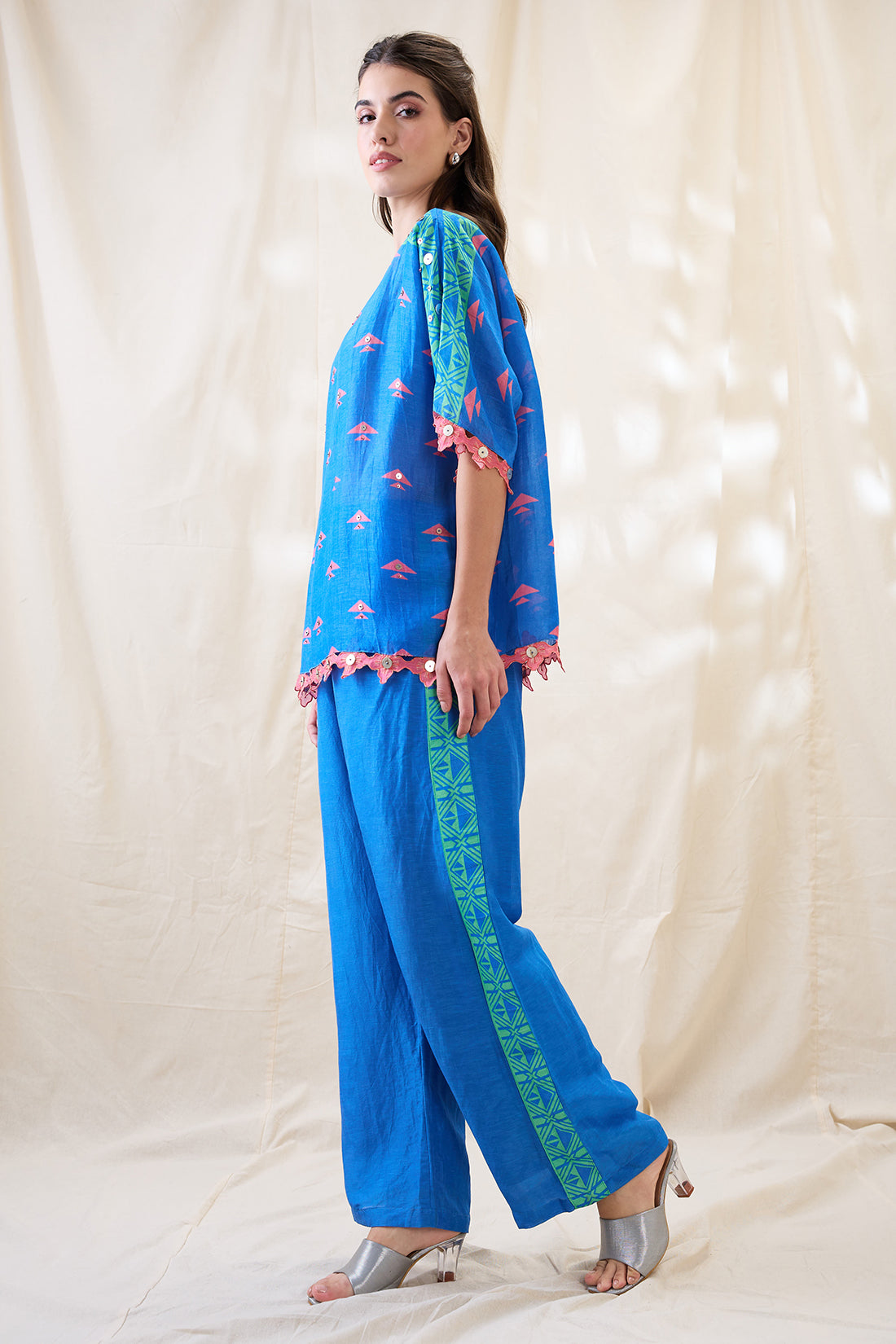 KITCHRA APPLIQUED KIMONO CO-ORD SET