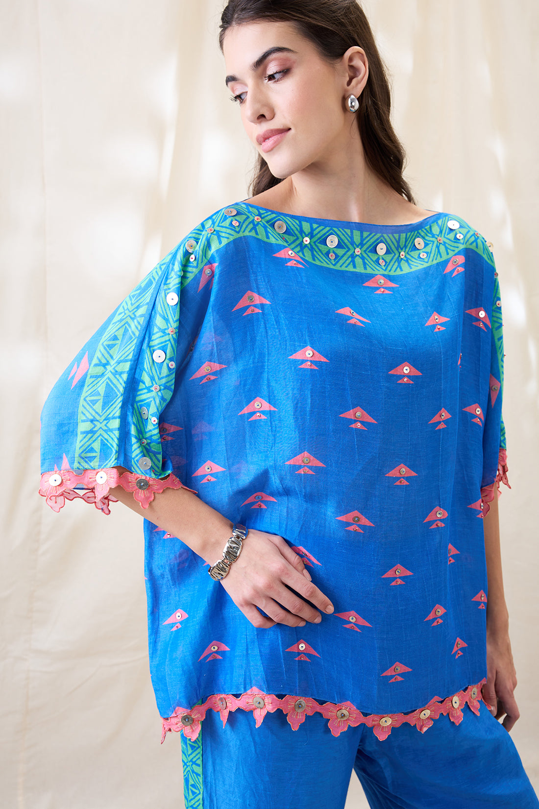 KITCHRA APPLIQUED KIMONO CO-ORD SET