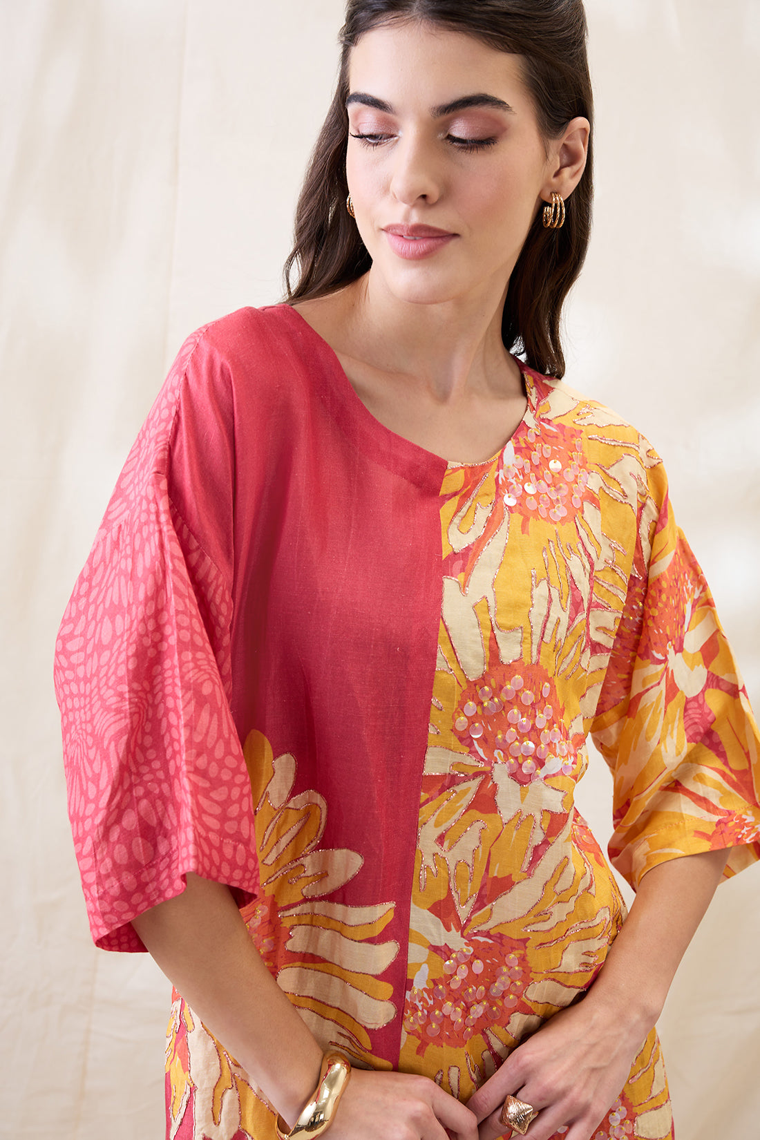 RAVYA EMBELLISHED BOXY DRESS