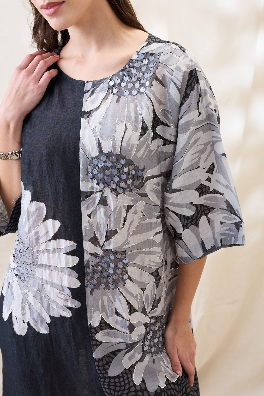 RAVYA EMBELLISHED BOXY DRESS