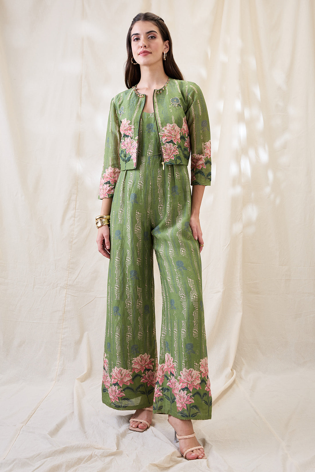 RAVYA EMBROIDERED JUMPSUIT SET