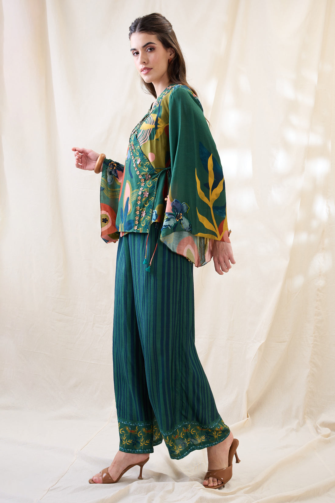 FLORA EMBELLISHED ANGARKHA SET