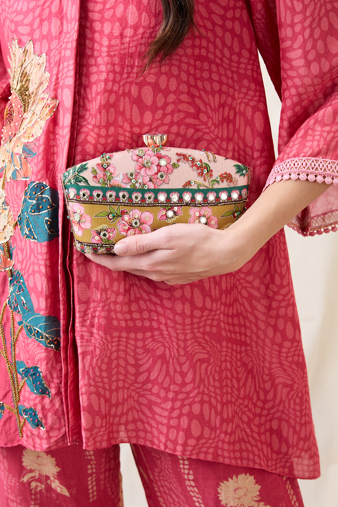 TAMAYA EMBELLISHED CLUTH BAG