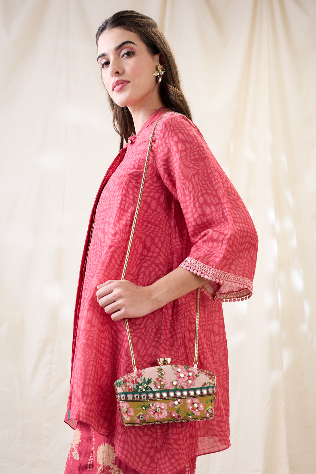TAMAYA EMBELLISHED CLUTH BAG